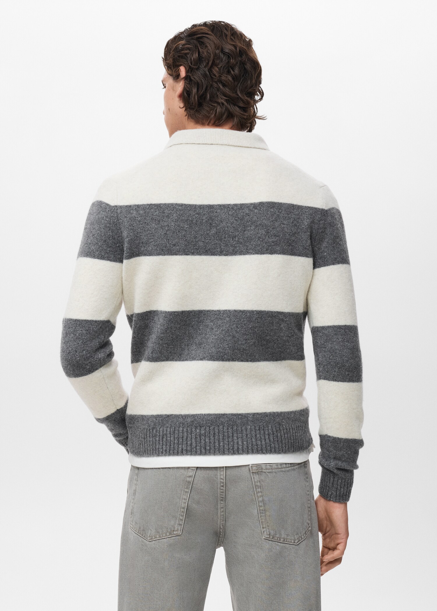 Knitted wool blend polo sweater - Reverse of the article
