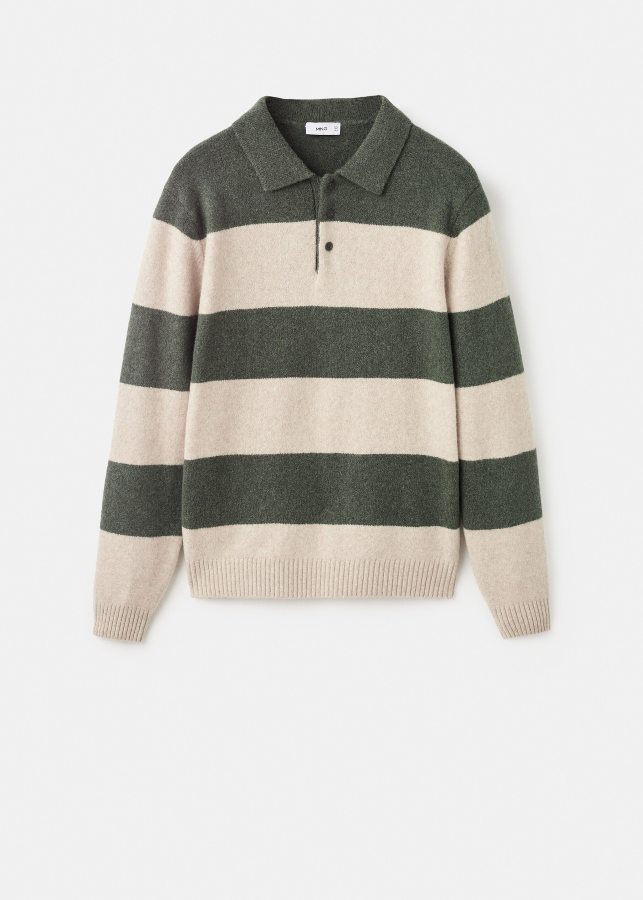 Knitted wool blend polo sweater - Article without model, Dark Green. Ref: 17087895-00.