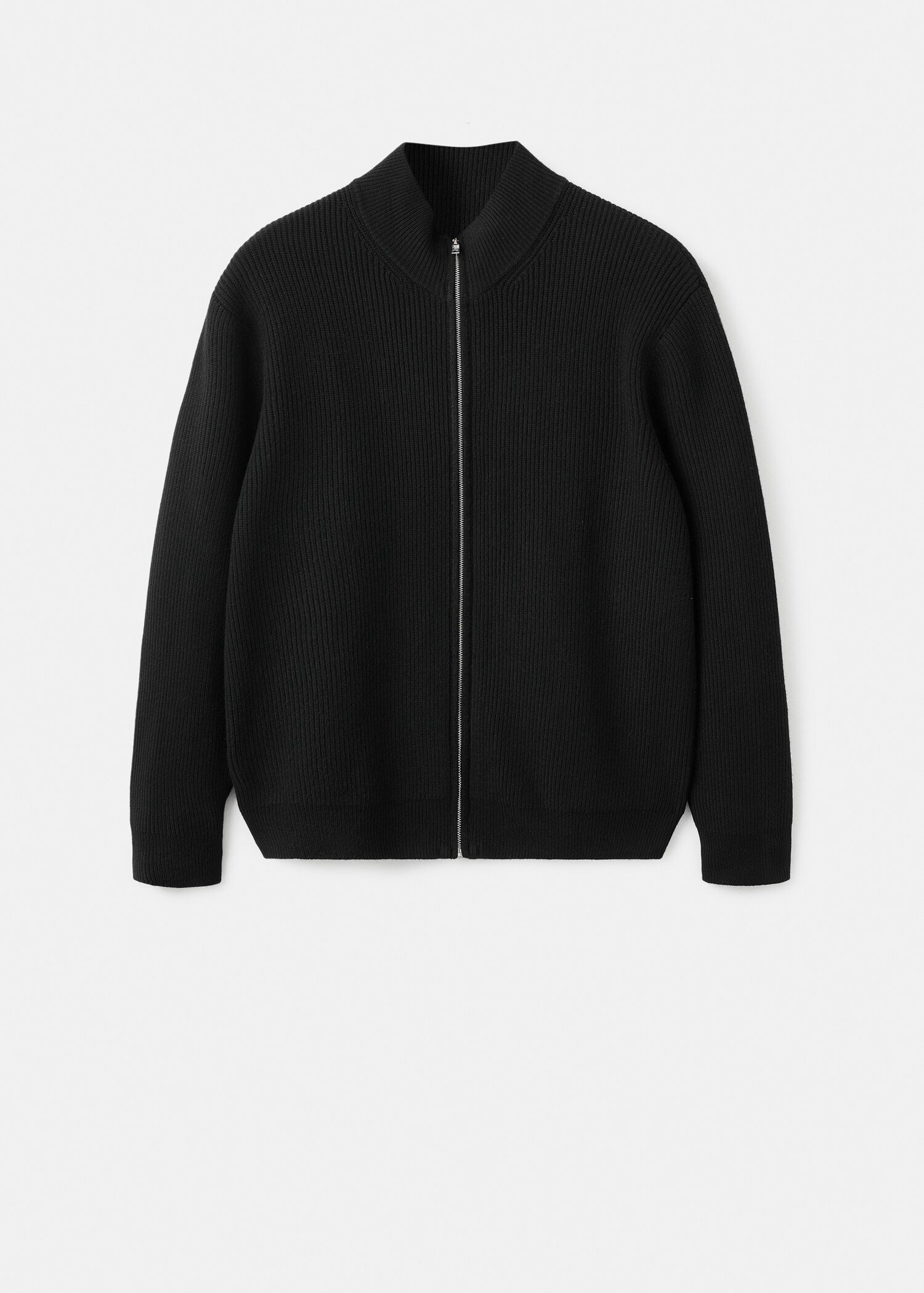 Ribbed-knit cardigan with zip - Article without model