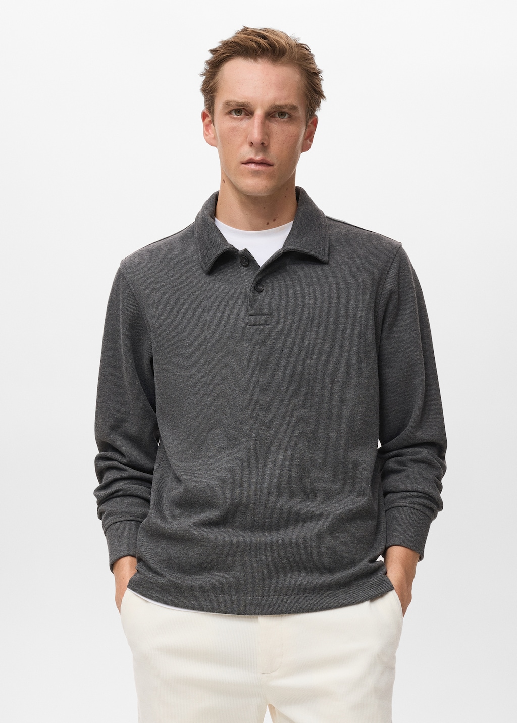 Regular-fit polo sweatshirt
