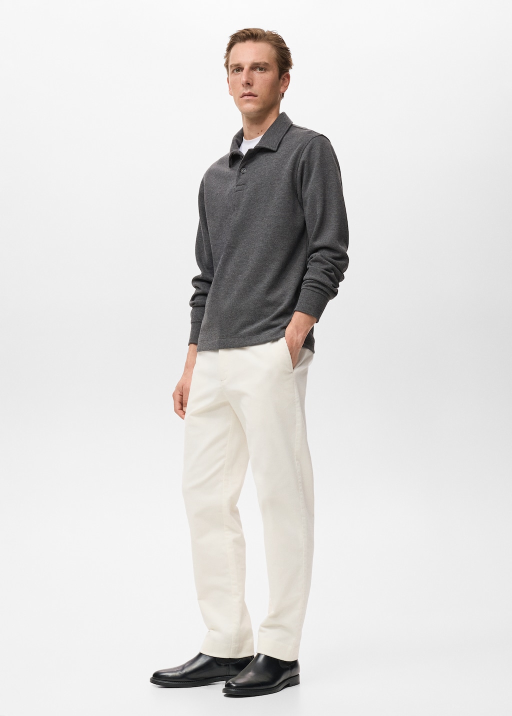 Regular-fit polo sweatshirt