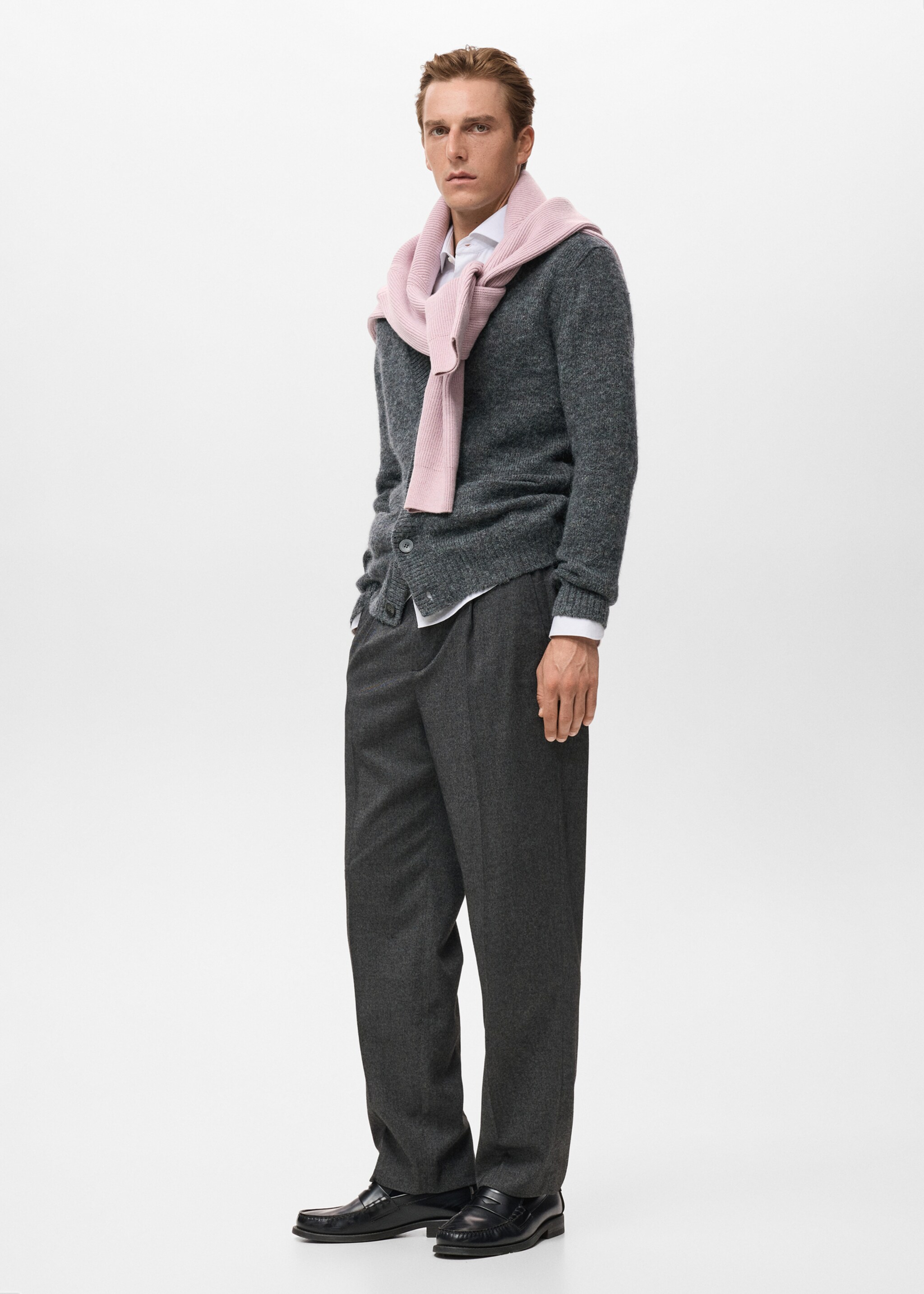 Knitted button cardigan - Details of the article 2, Indigo Blue. Ref: 17087898-00.