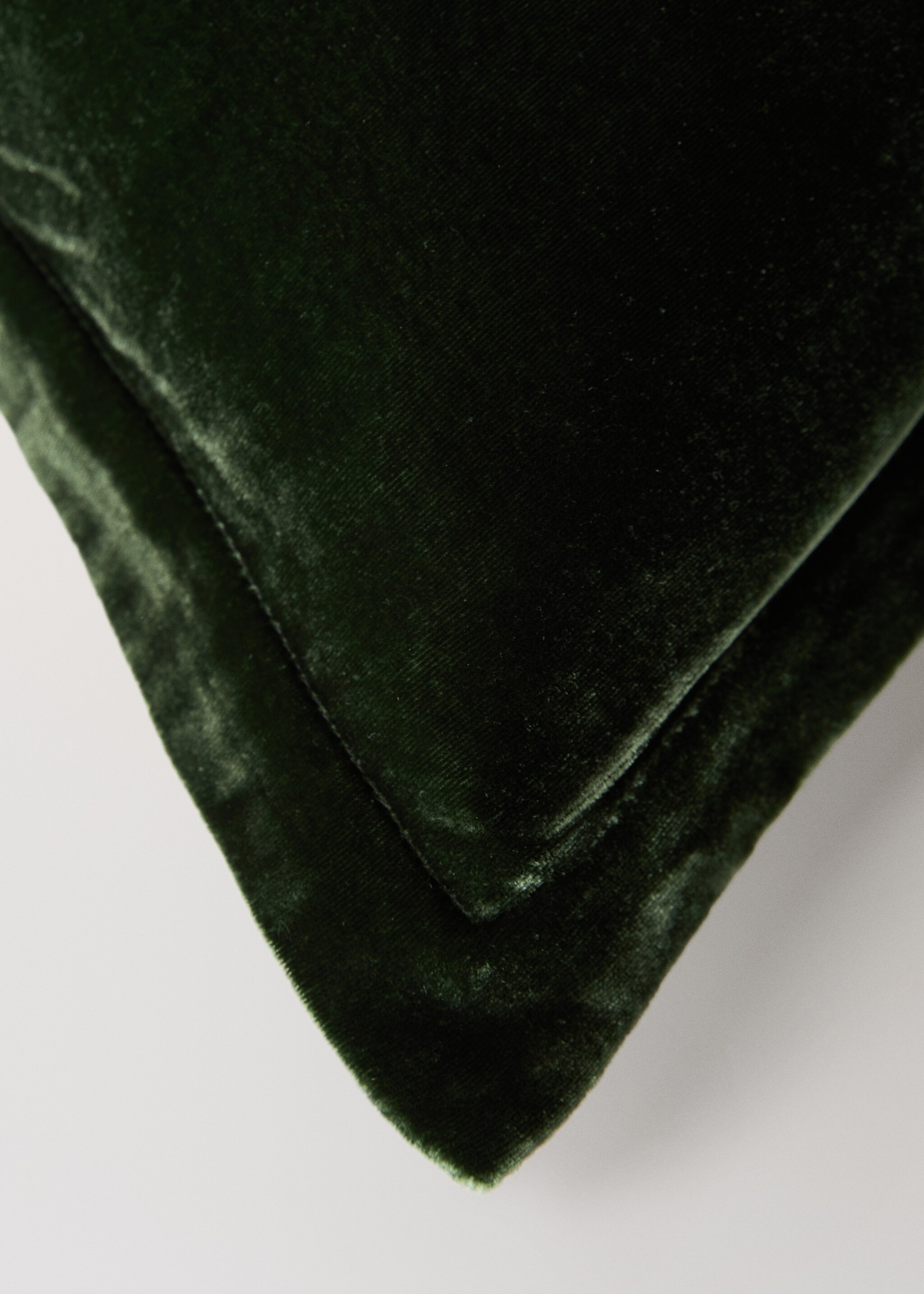 Coussin en velours à liseré 45x45 cm - Détail de l'article 3, Vert. Ref: 17087899-00.
