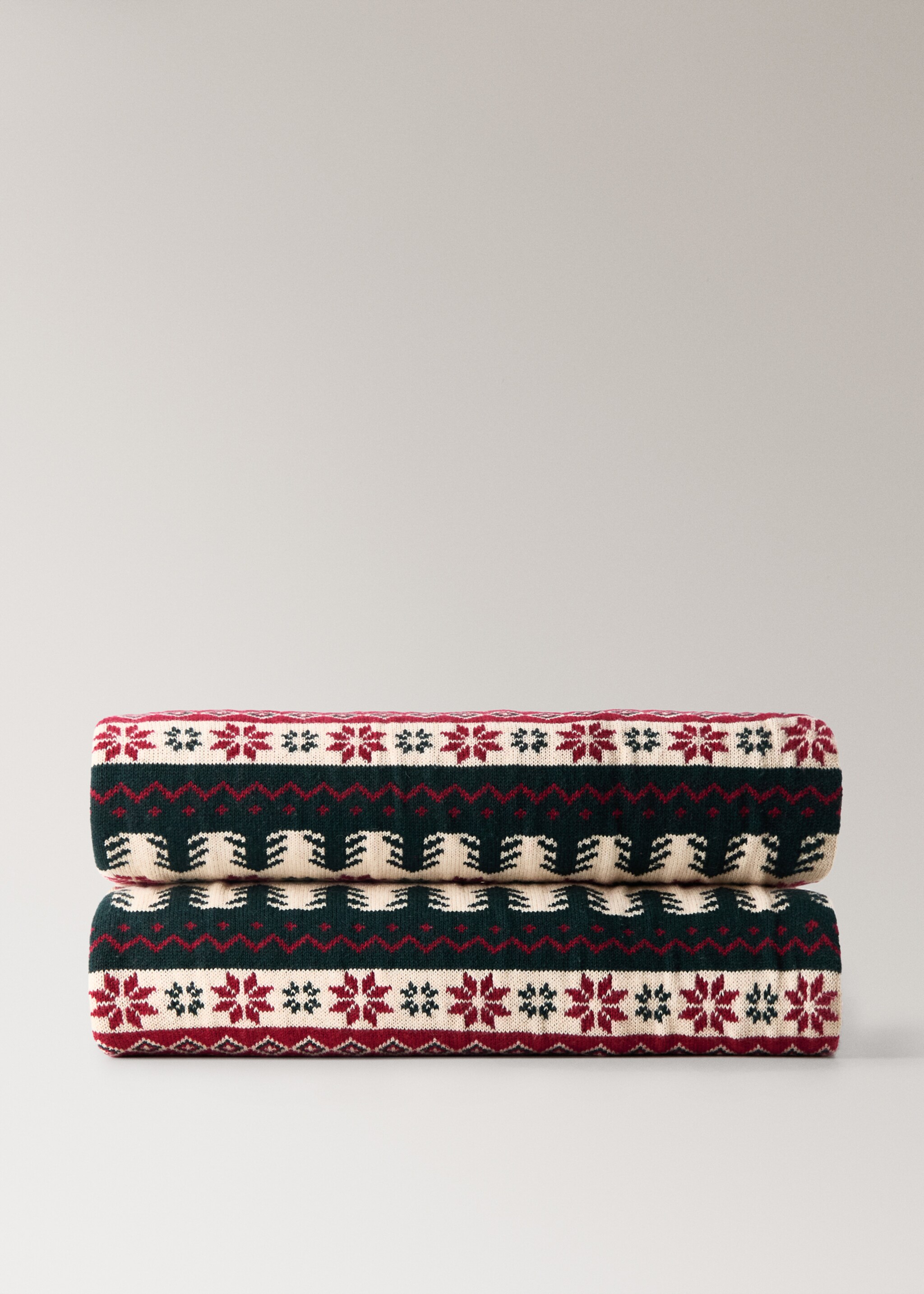 Children's jacquard wool blanket with Christmas design - Article without model, Red. Ref: 17087901-00.