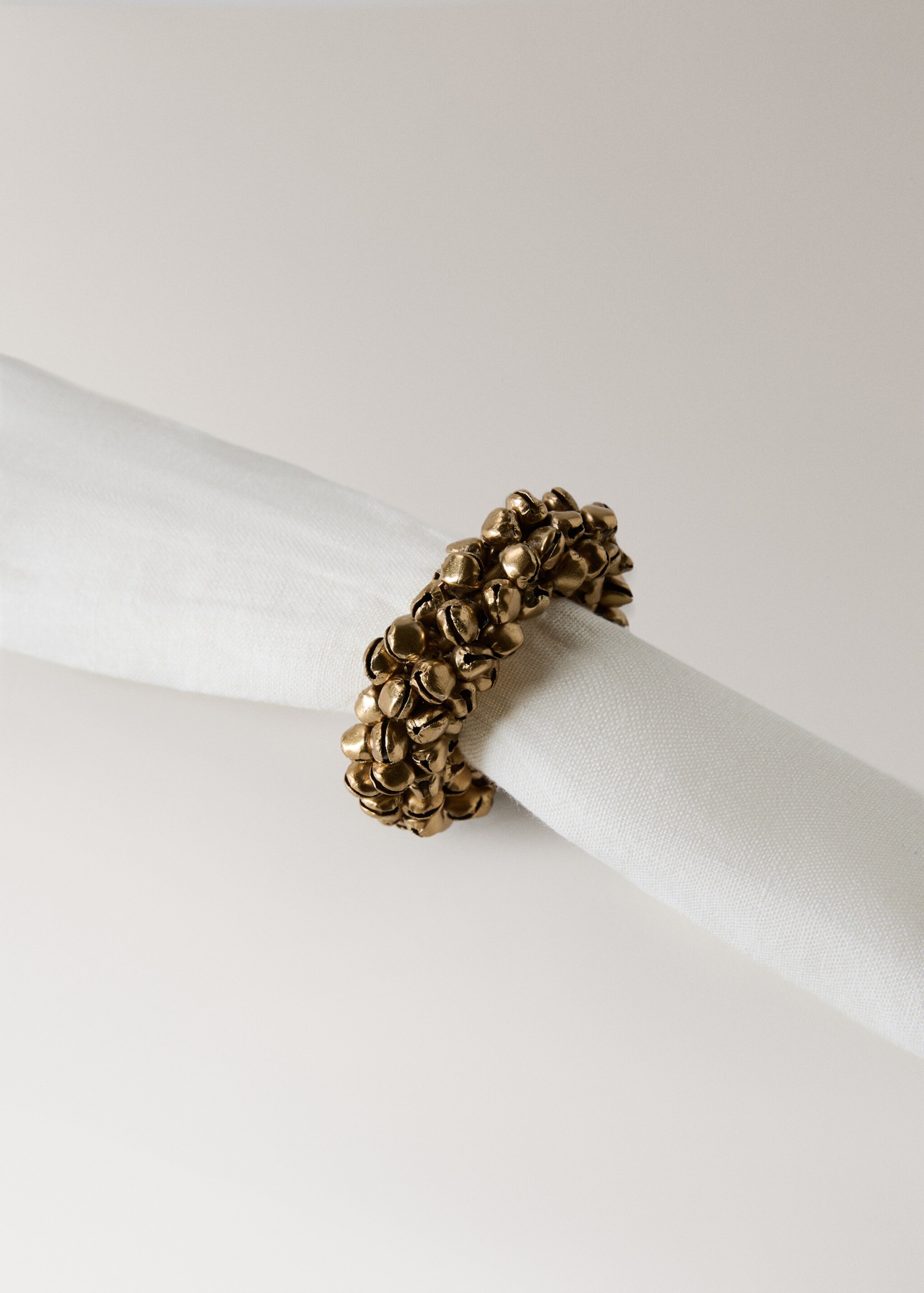 Napkin holder with bell decoration - Λεπτομέρεια του προϊόντος 2, Χρυσό. Ref: 17087905-00.