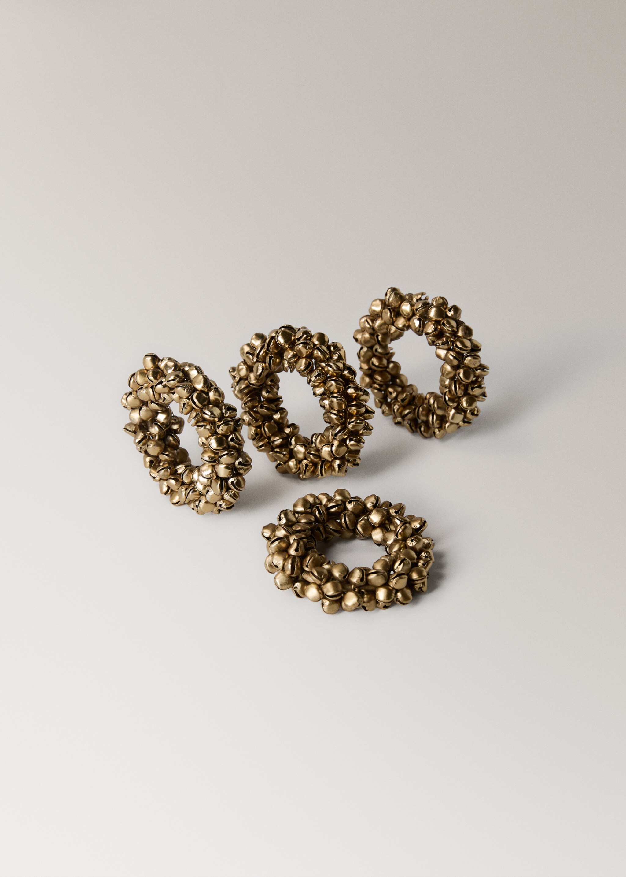 Napkin holder with bell decoration - Λεπτομέρεια του προϊόντος 3, Χρυσό. Ref: 17087905-00.
