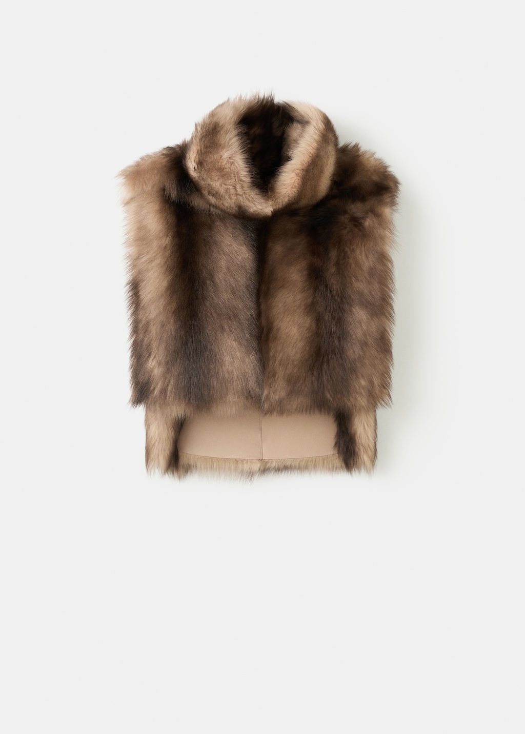 High-neck faux fur waistcoat | MANGO Thailand