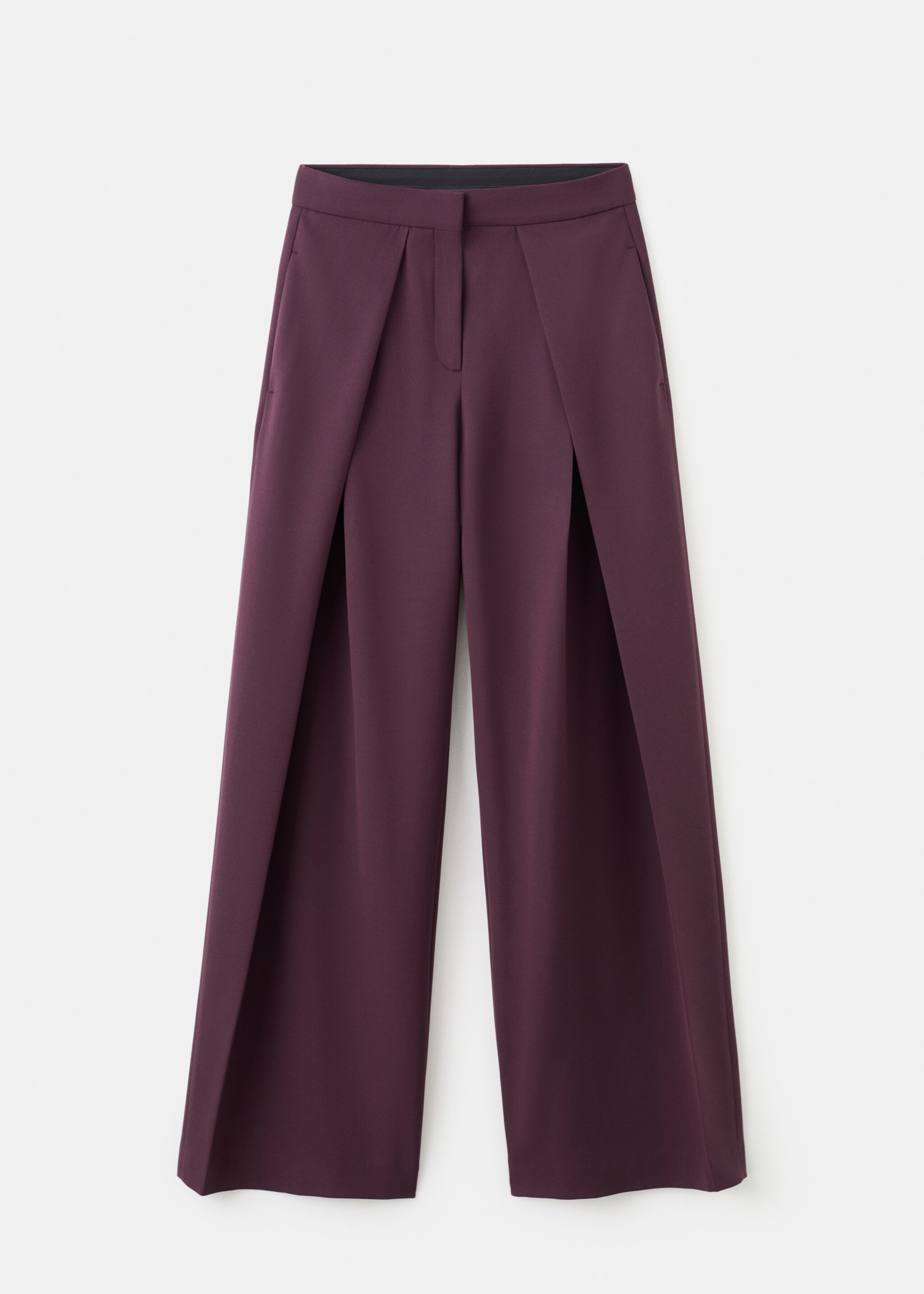 Pantalon large à pinces - Article sans modèle, Grenat. Ref: 17087909-00.