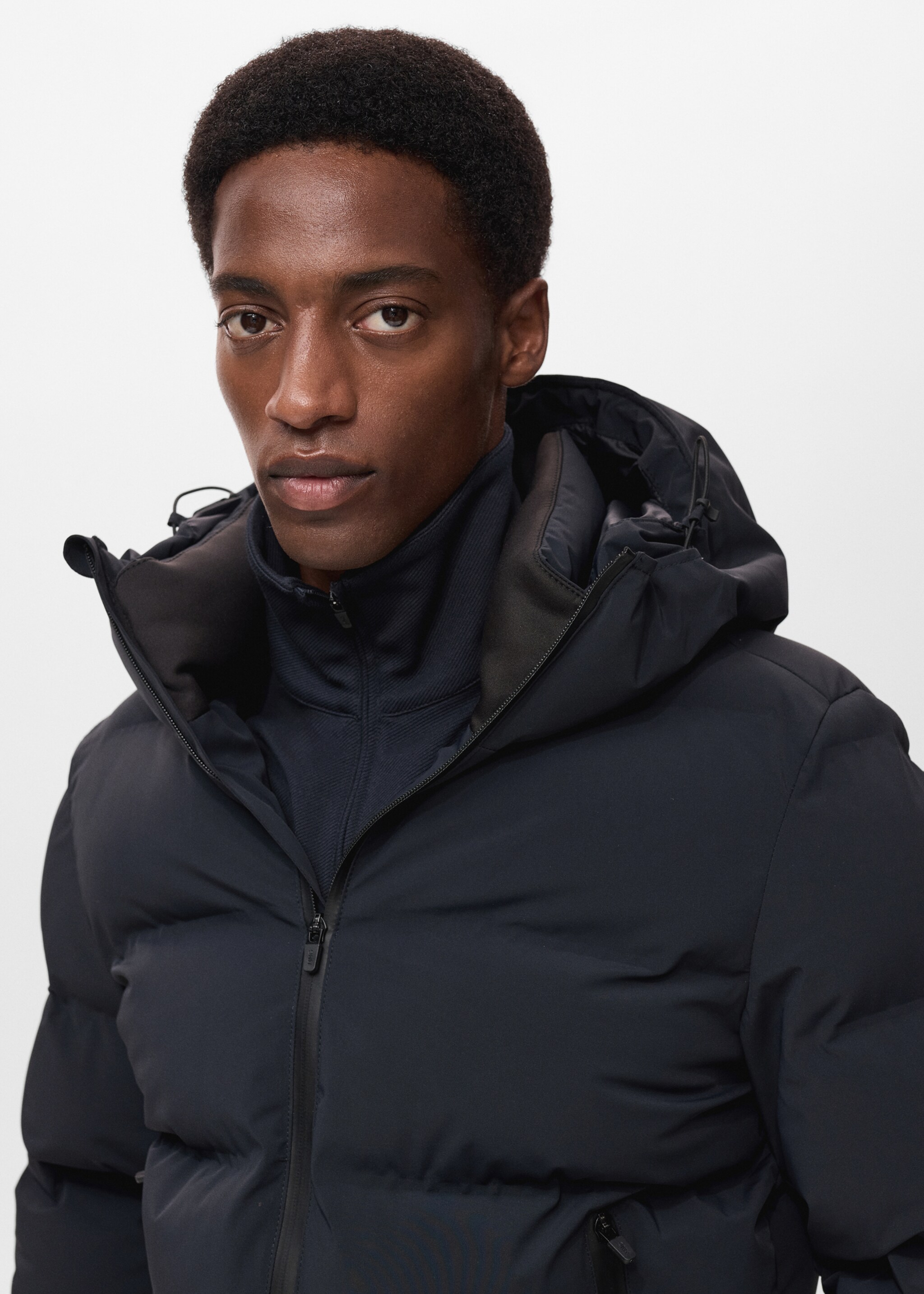 Puffer coat  with waterproof hood - Details of the article 1, Navy. Ref: 17088265-00.
