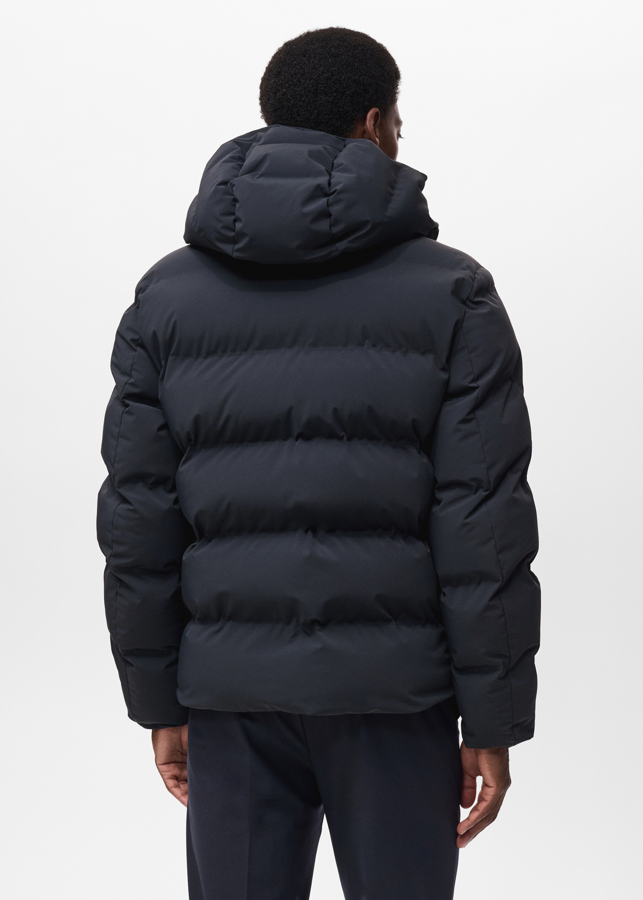 Puffer coat  with waterproof hood - Reverse of the article, Navy. Ref: 17088265-00.