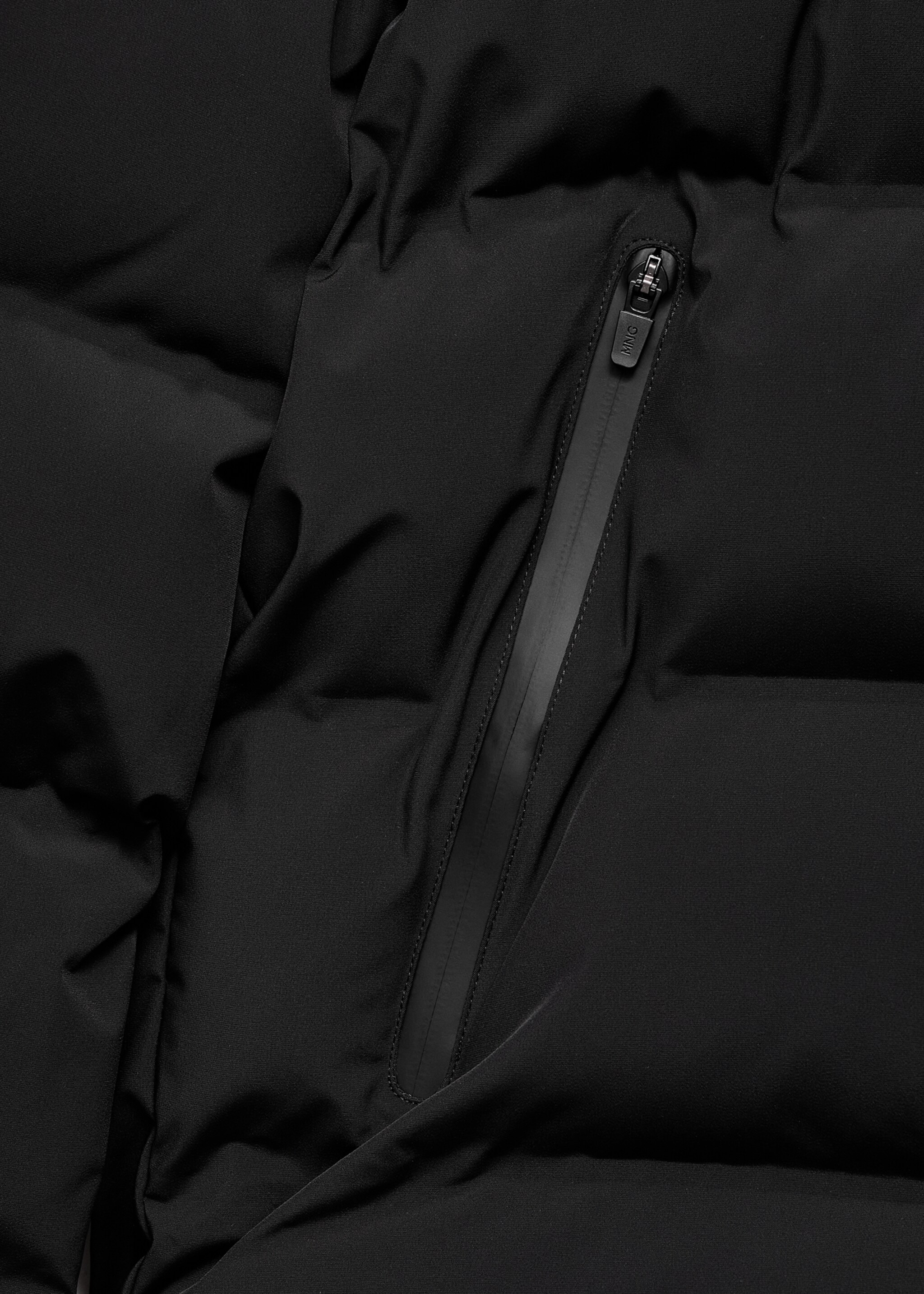 Puffer coat  with waterproof hood - Details of the article 8, Black. Ref: 17088265-00.