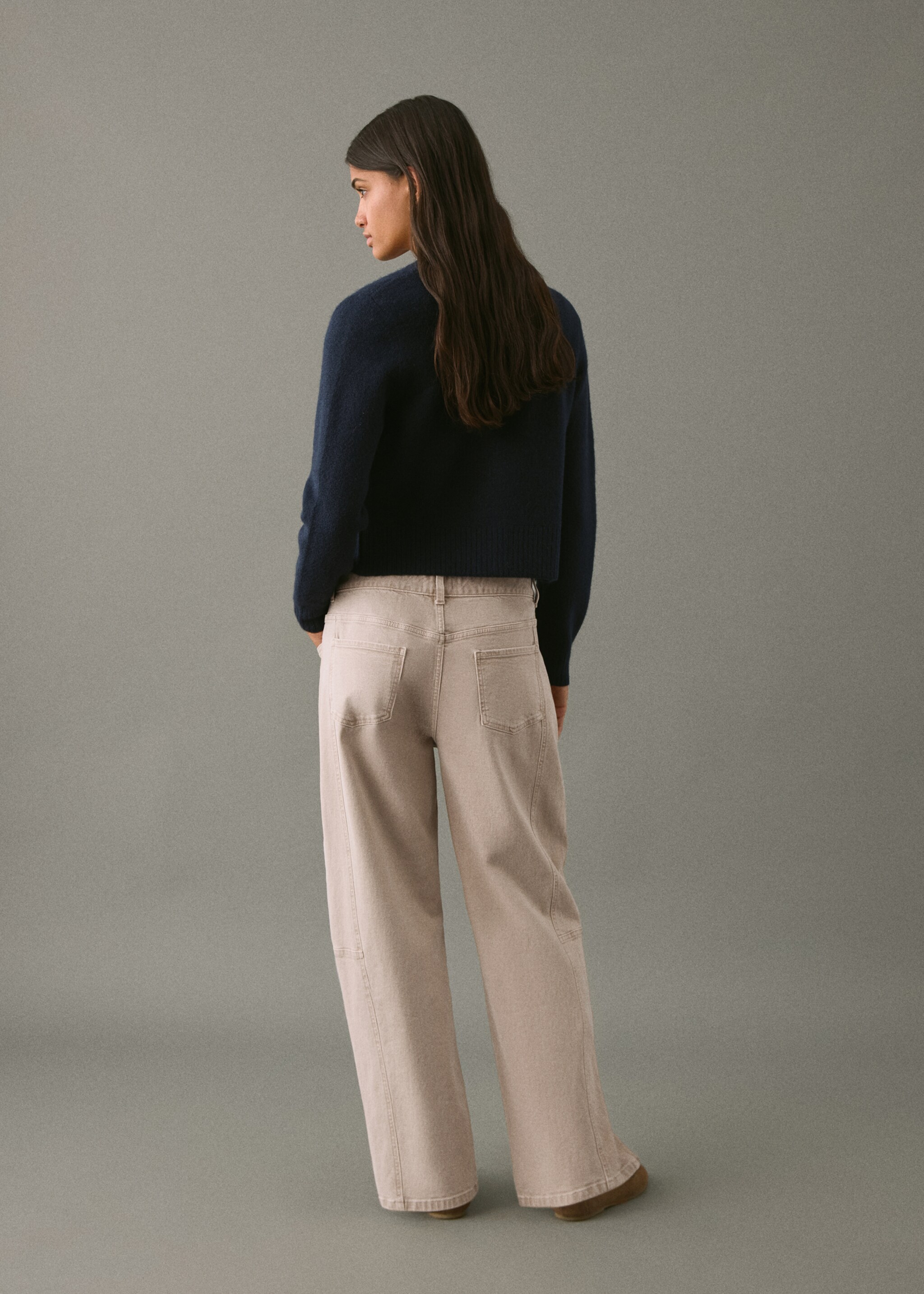 Jeans balloon low waist - Reverso del artículo, Beige. Ref: 17088268-00.
