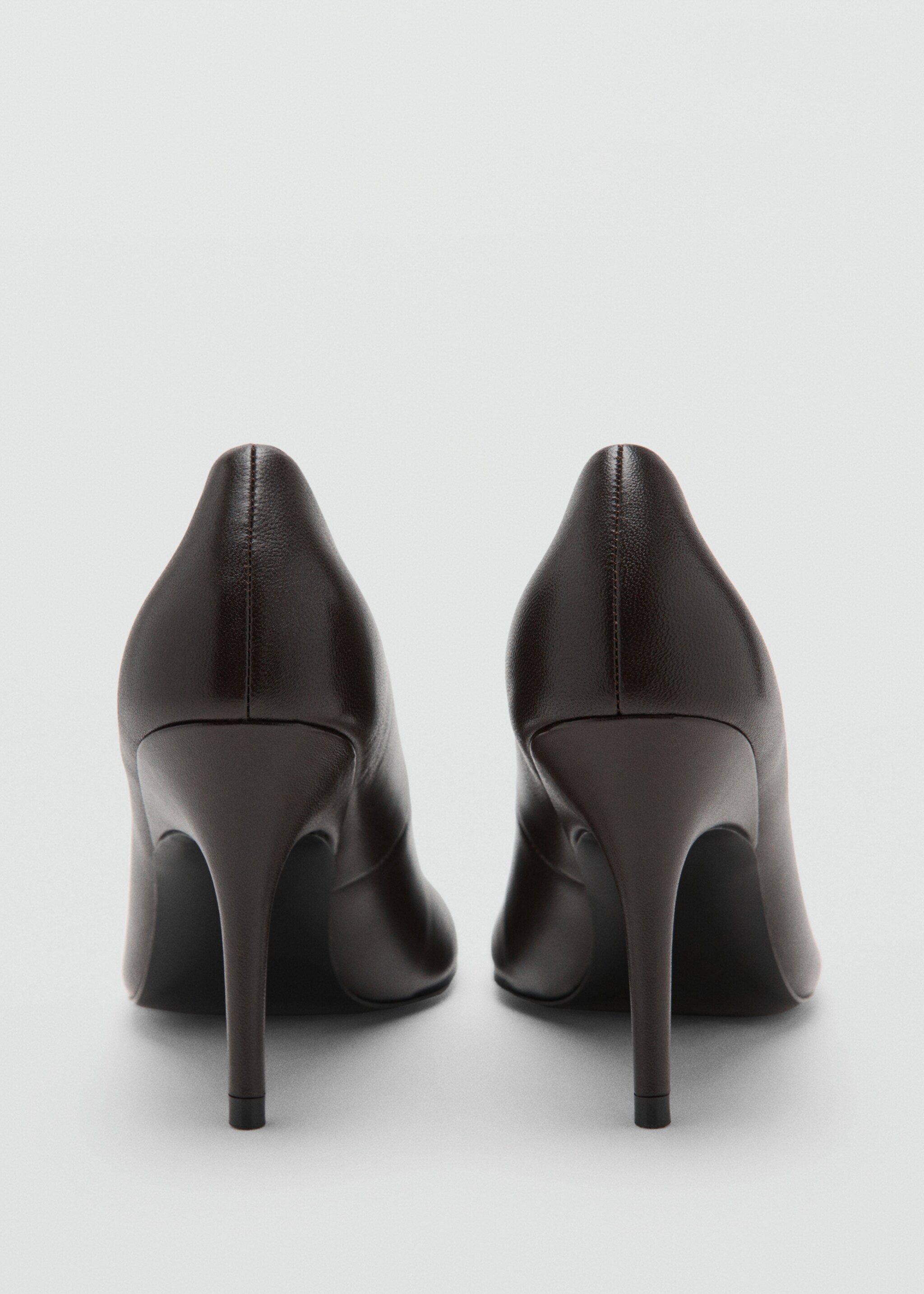 Round-toe leather high-heeled shoes - Details of the article 1, Chocolate. Ref: 17088270-00.