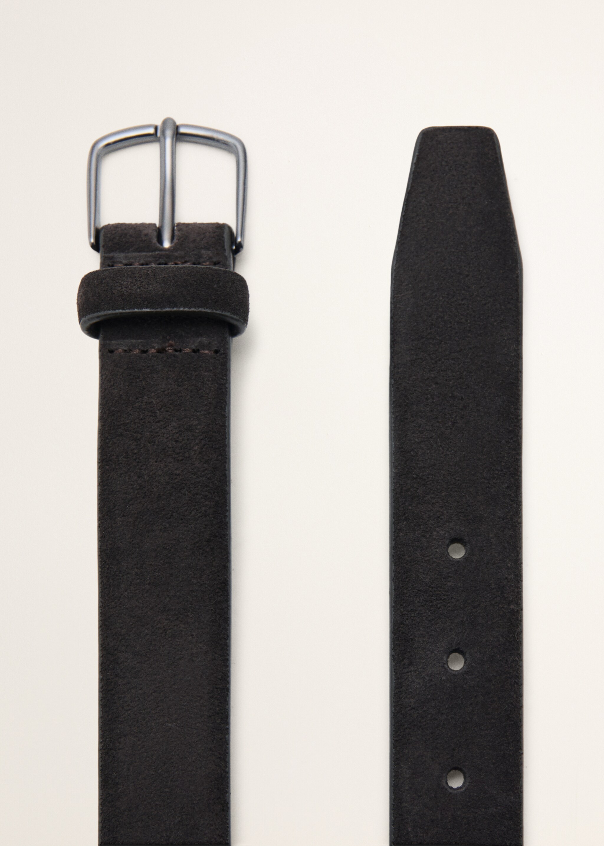 Buckle leather belt - Details of the article 1, Brown. Ref: 17088271-00.