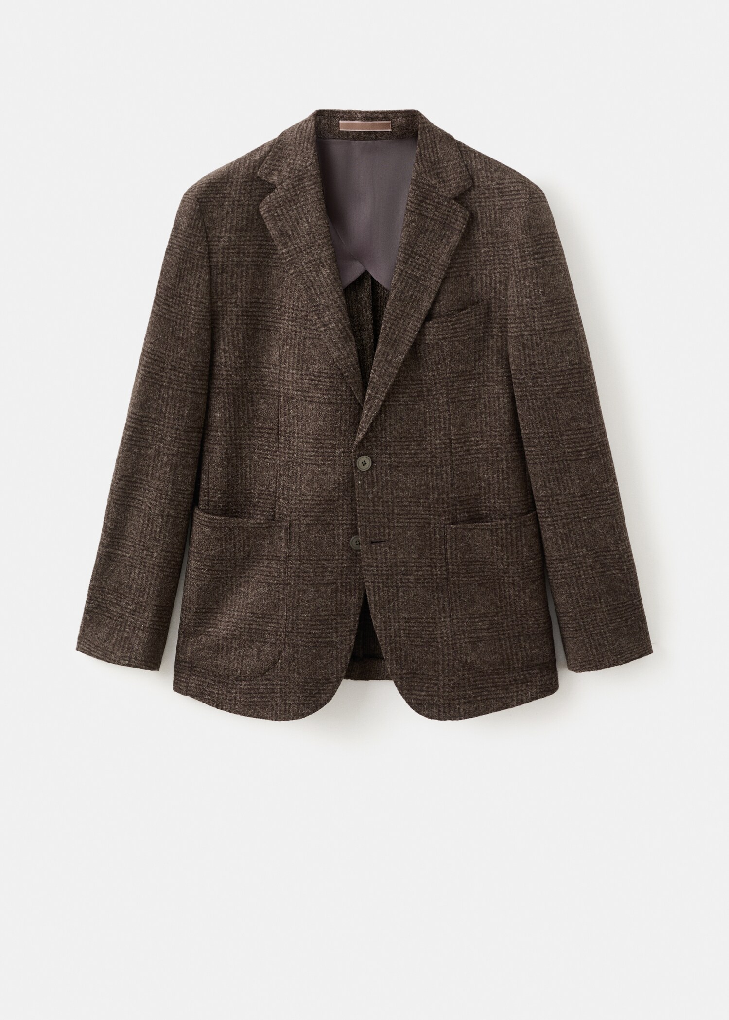Blazer de lã slim fit de microquadrados - Artigo sem modelo