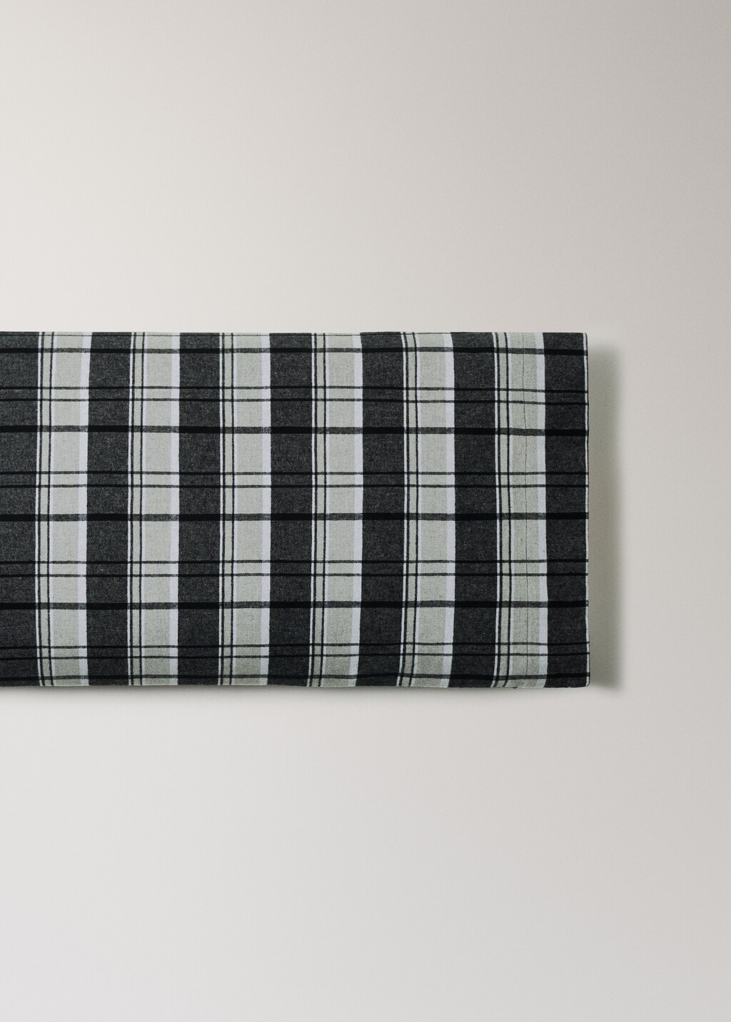 Flannel cotton melange-yarn pillowcase with check pattern 45x110 cm