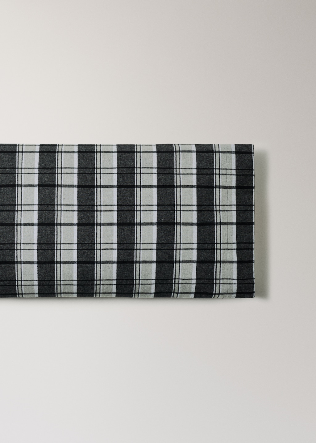 Flannel cotton melange-yarn pillowcase with check pattern 45x110 cm