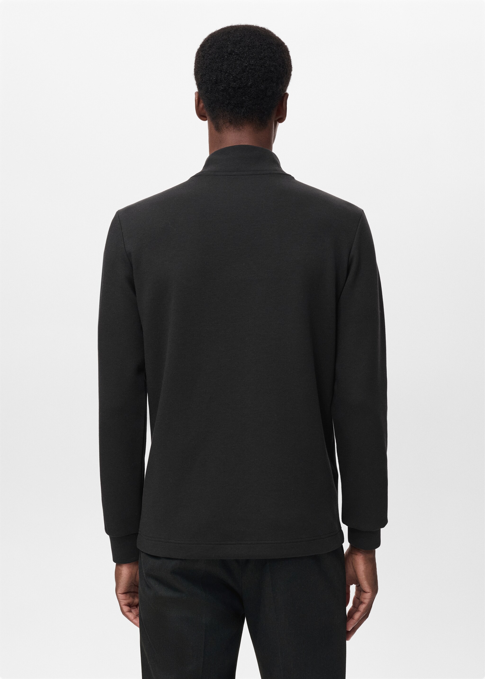 Perkins-neck long-sleeved t-shirt - Reverse of the article, Black. Ref: 17088276-00.