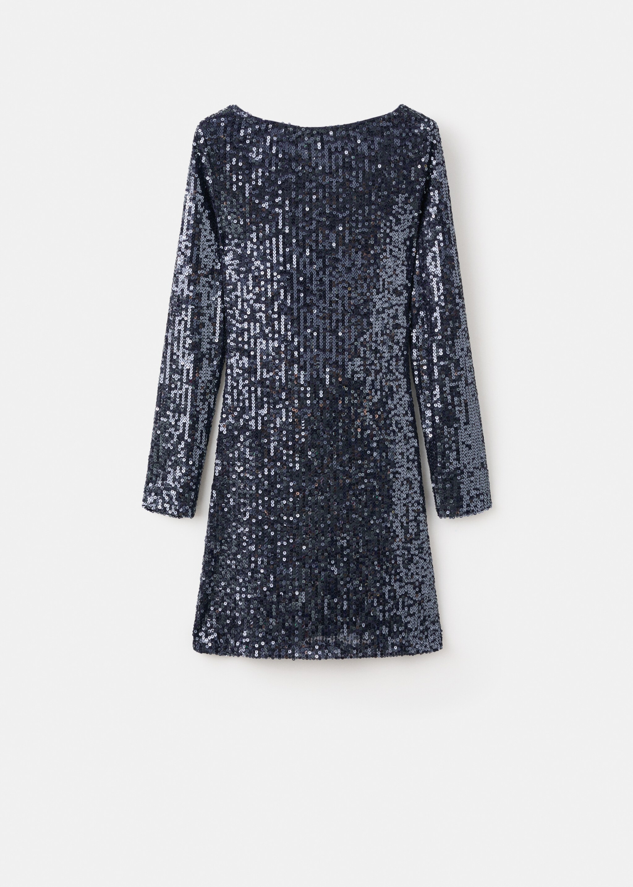 Long-sleeved sequin dress - Article without model, Navy. Ref: 17088279-00.