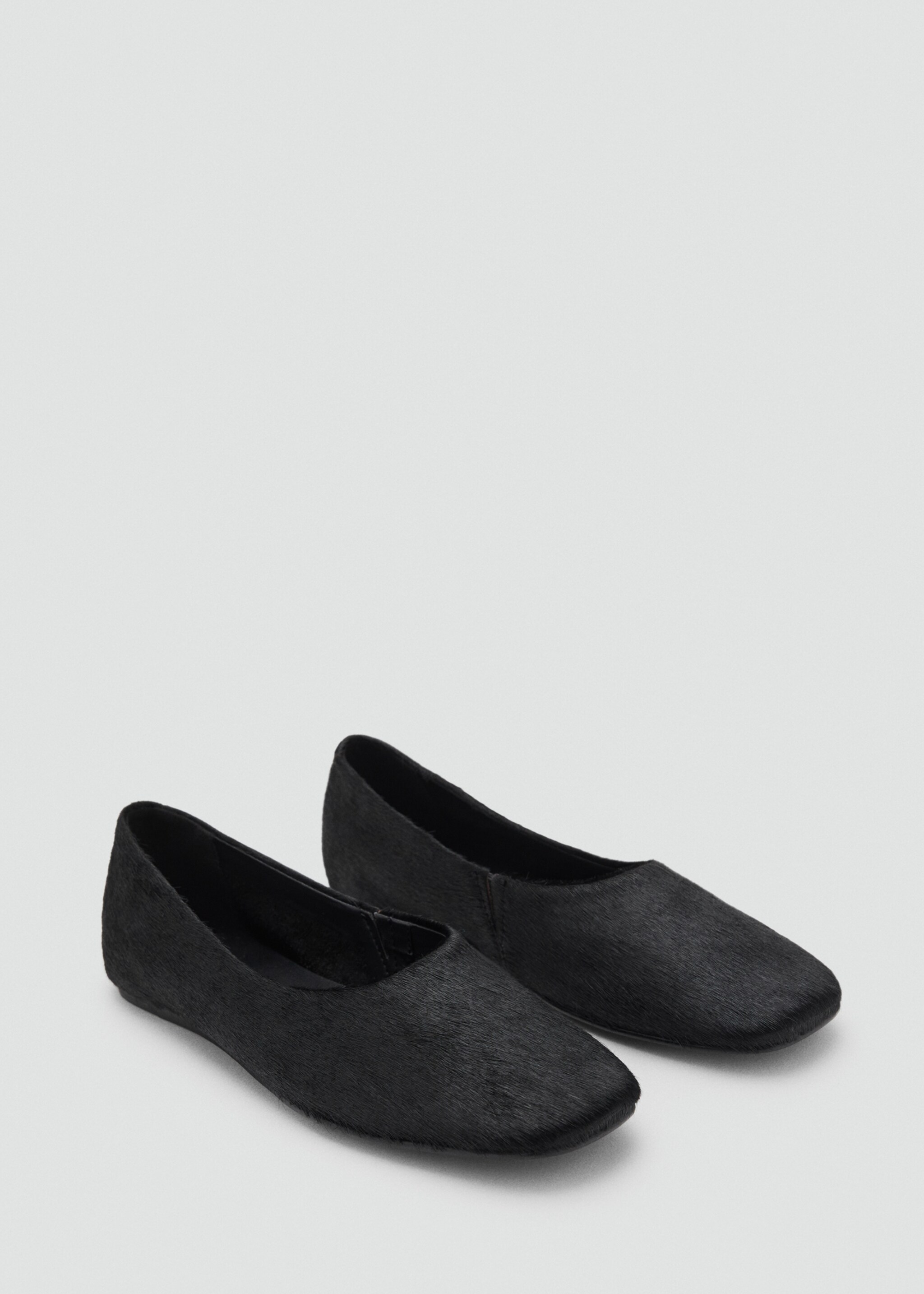 Leather and fur-effect shoes - Medium plane, Black. Ref: 17088283-00.