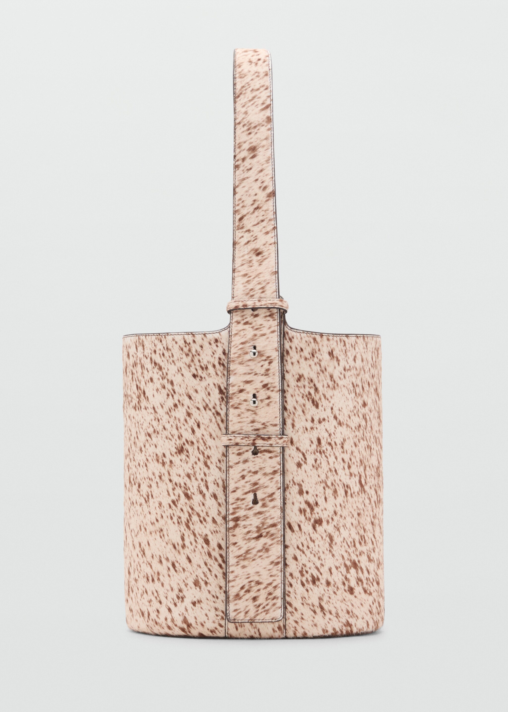 Leather and fur bucket bag - Article without model, Brown. Ref: 17088284-00.