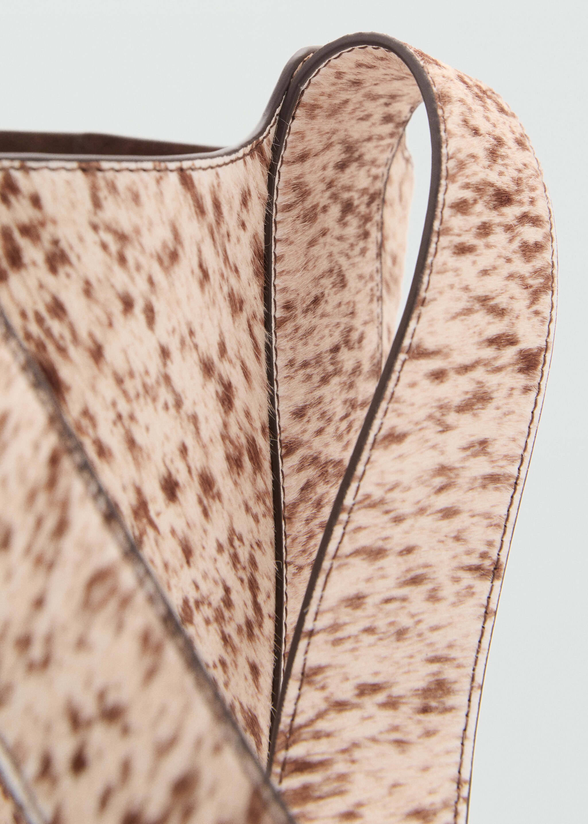 Leather and fur bucket bag - Details of the article 4, Brown. Ref: 17088284-00.