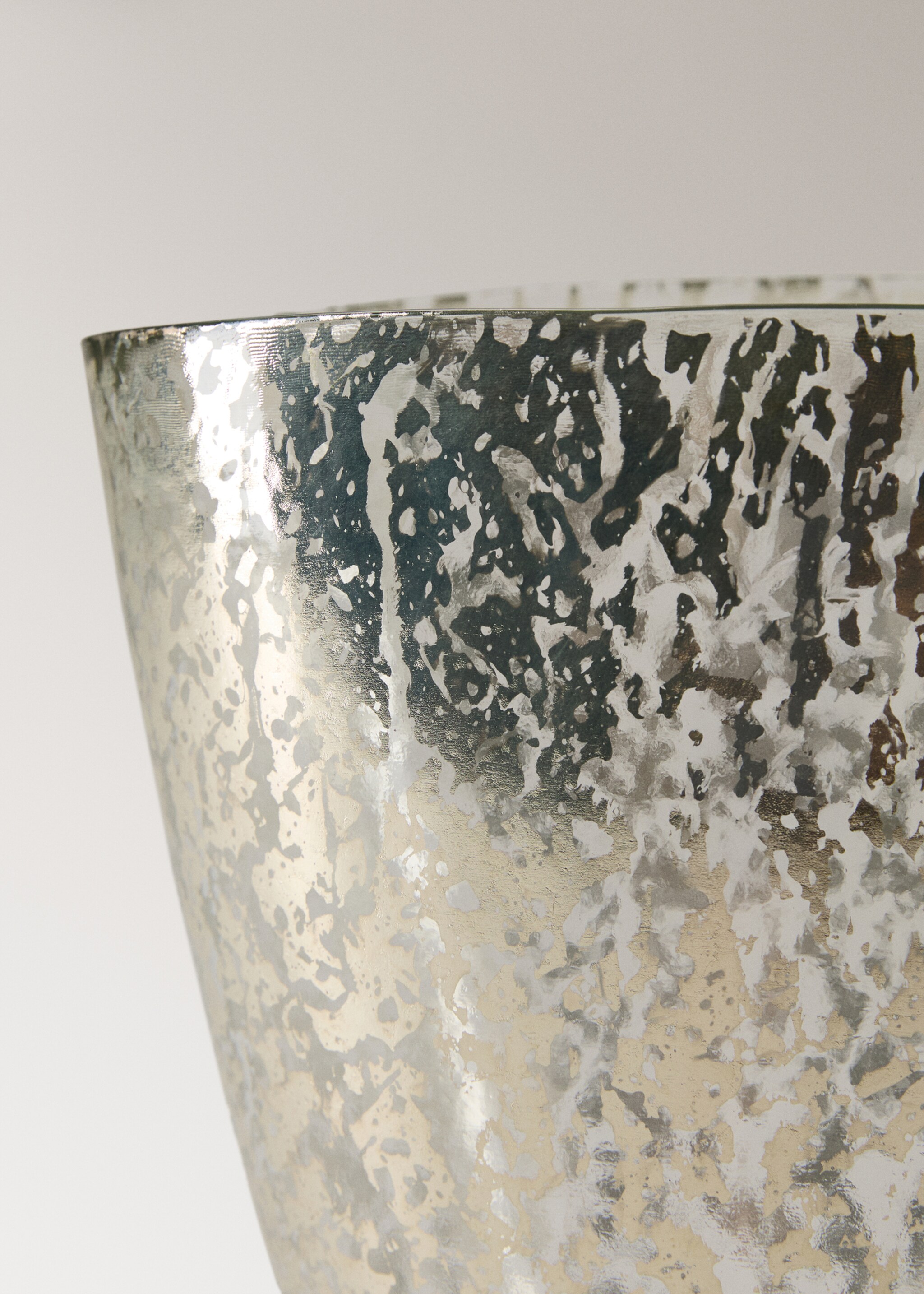 Vaso de vidro mercurizado tamanho médio - Pormenor do artigo 1, Ouro. Ref: 17088285-00.