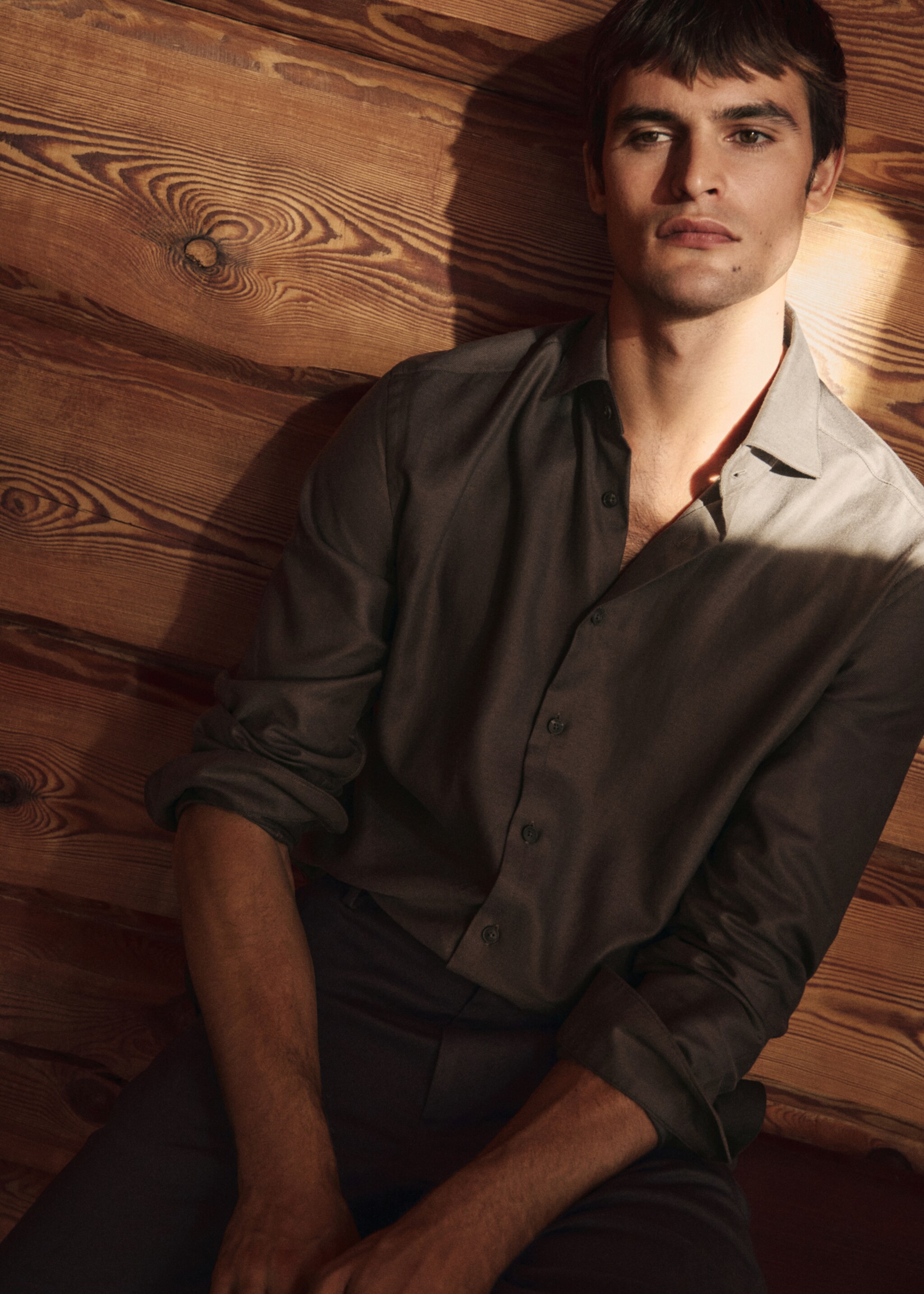 Camisa classic-fit algodón - Detalle del artículo 3, Marrón. Ref: 17088288-00.