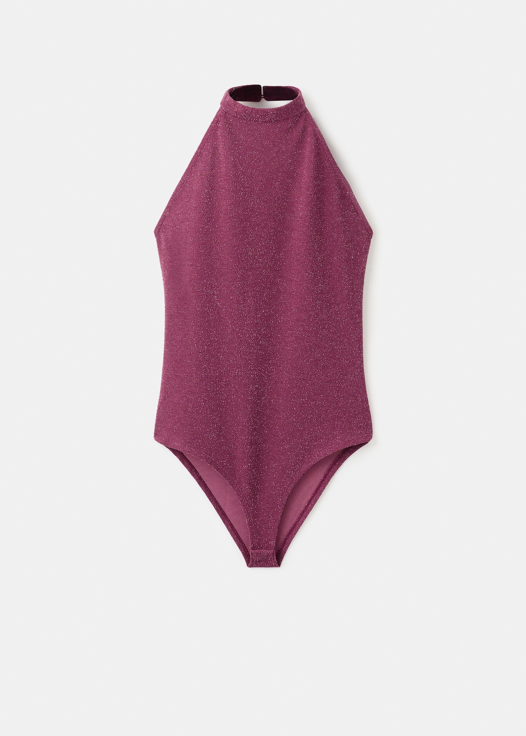 Halter-neck lurex bodysuit