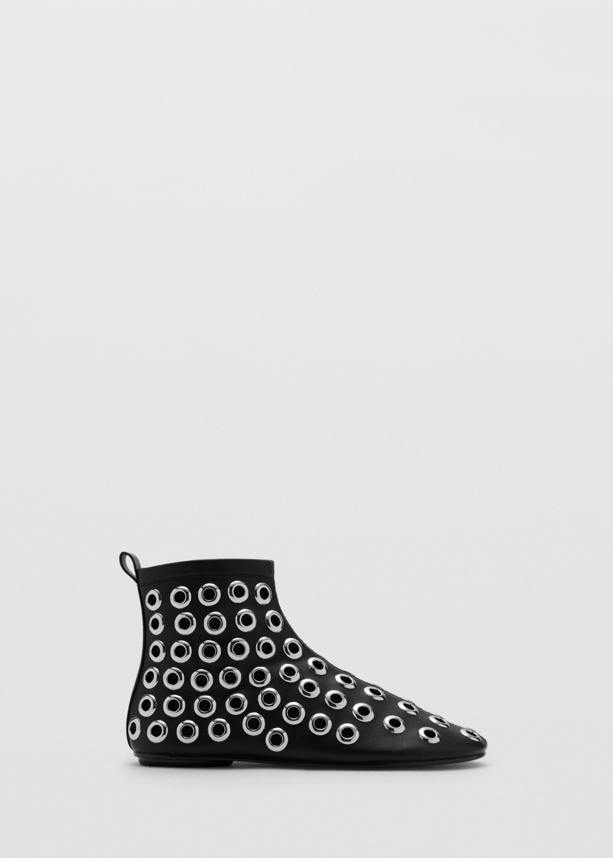 Bottine effet cuir eyelets - Article sans modèle, Noir. Ref: 17088633-00.