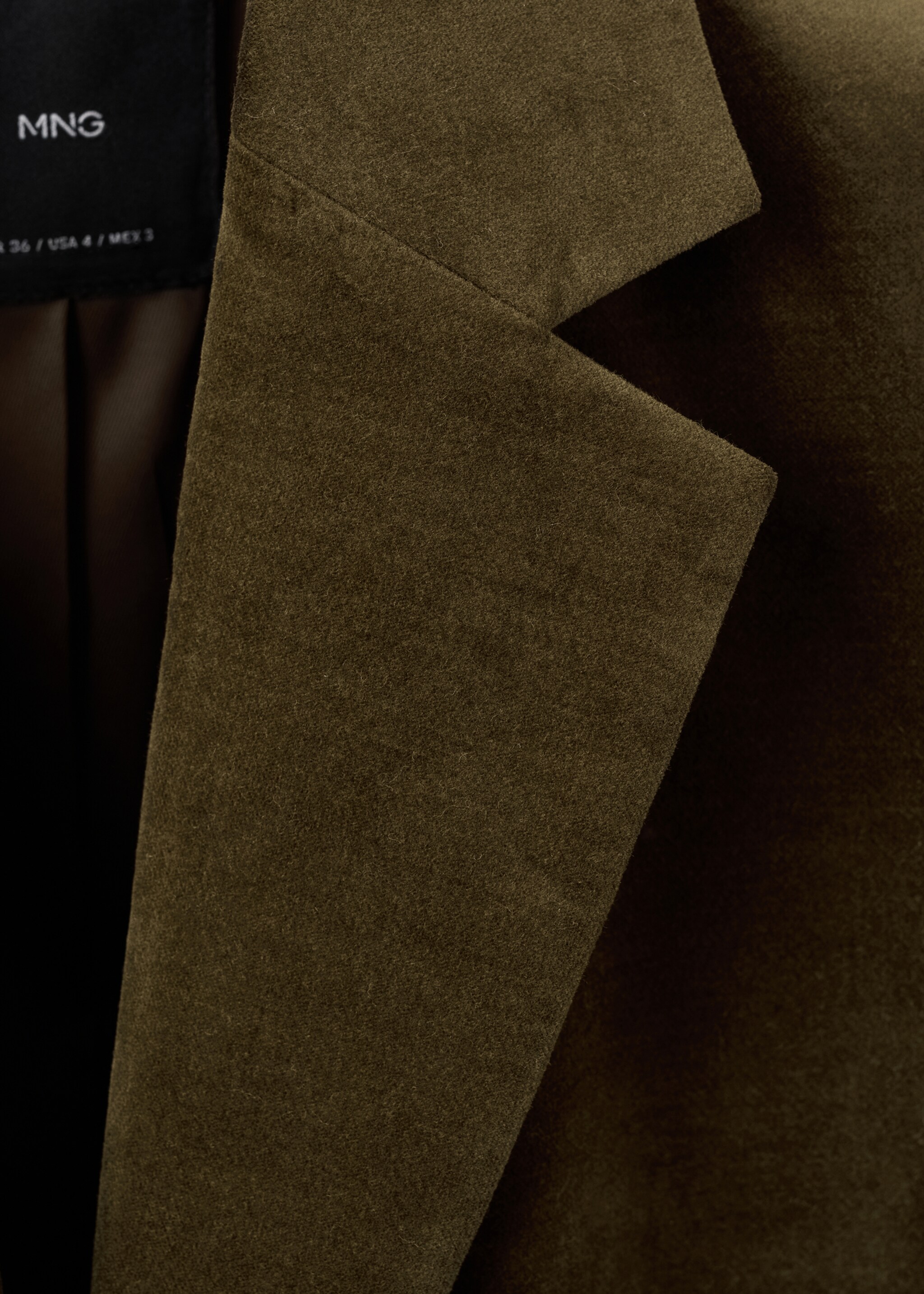 Velveteen jacket with pockets - Details of the article 0, Khaki. Ref: 17088636-00.