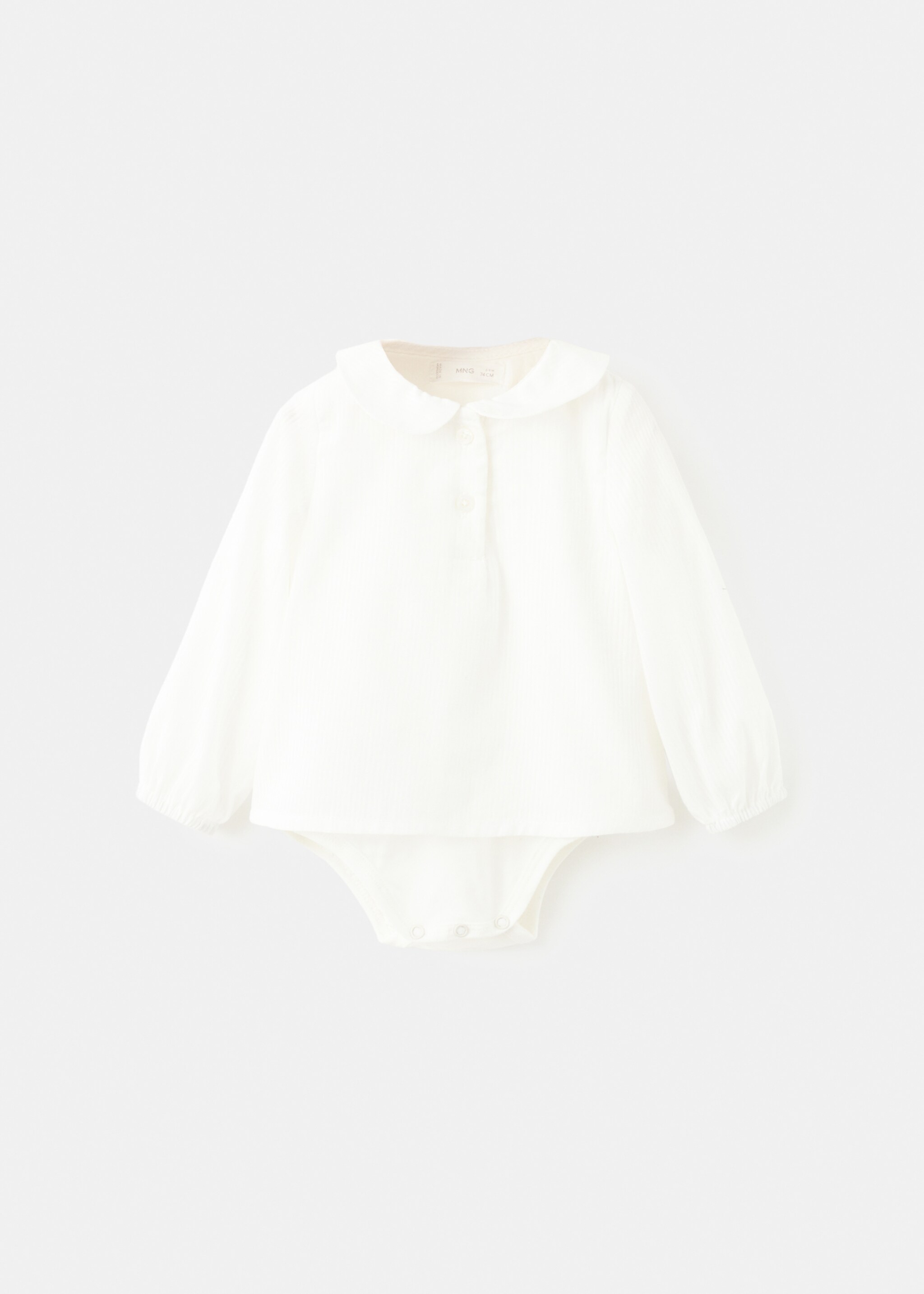 Cotton-blend bodysuit shirt - Article without model, Off White. Ref: 17088637-00.
