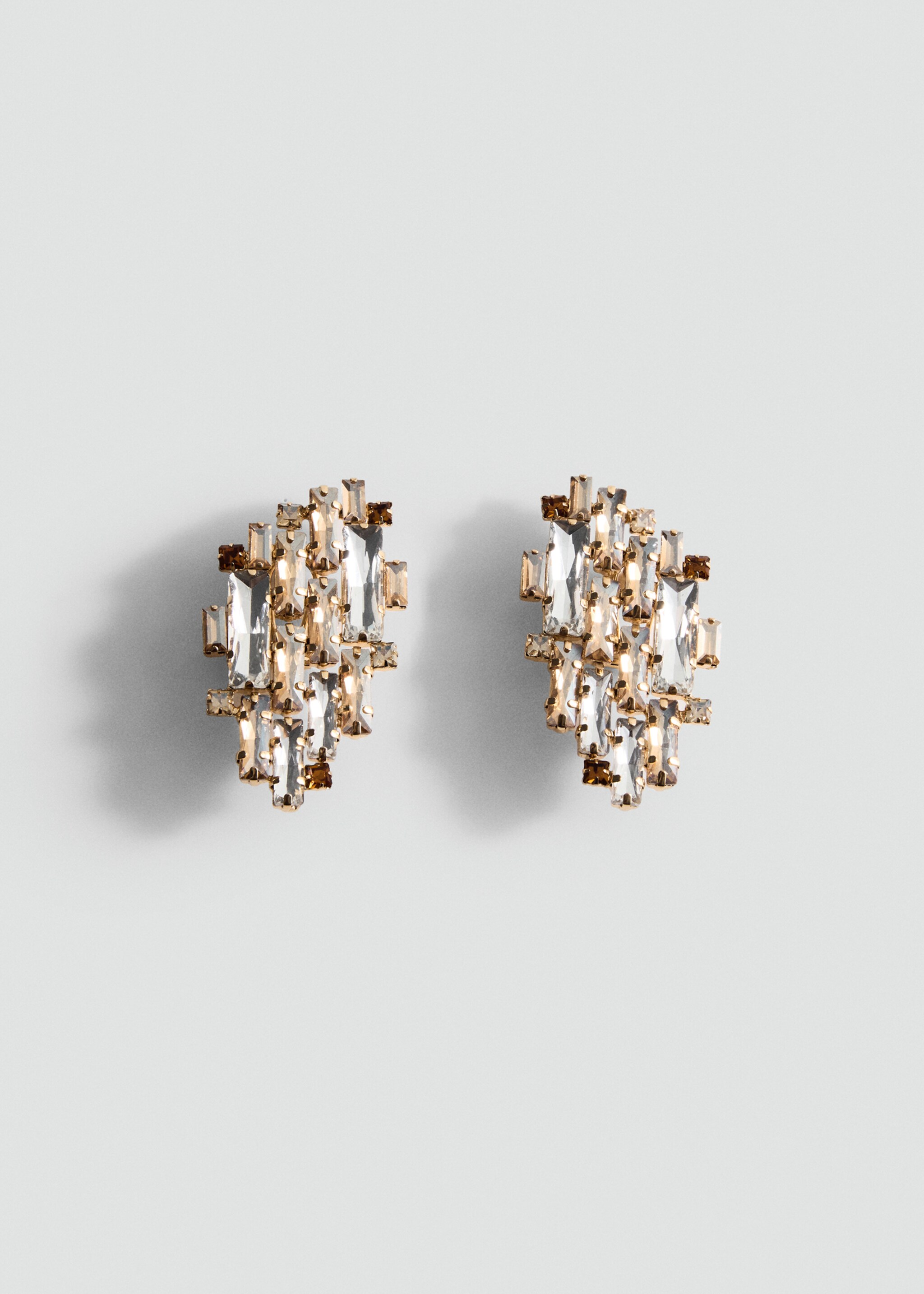Combined crystal earrings - Article without model, Gold. Ref: 17088639-00.