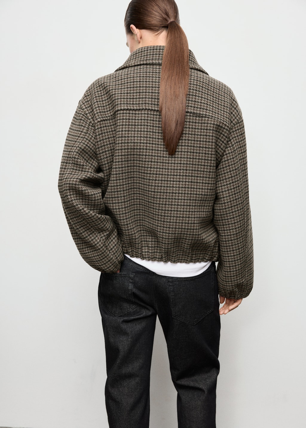 Houndstooth wool jacket