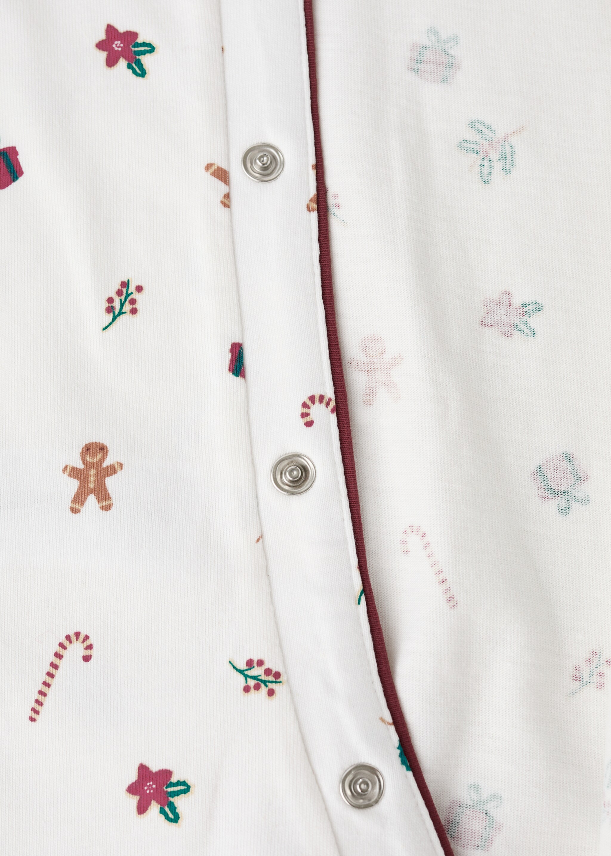 Pijama largo estampado - Detalle del artículo 0, Blanco roto. Ref: 17089097-00.