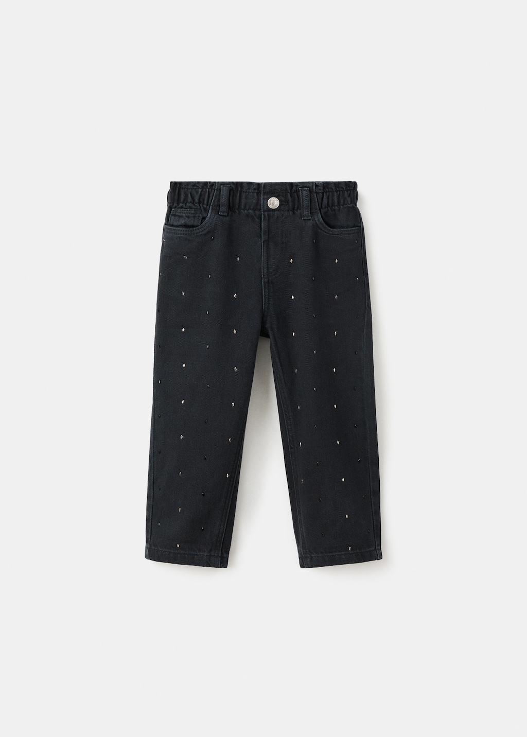 Straight jeans with rhinestone detail