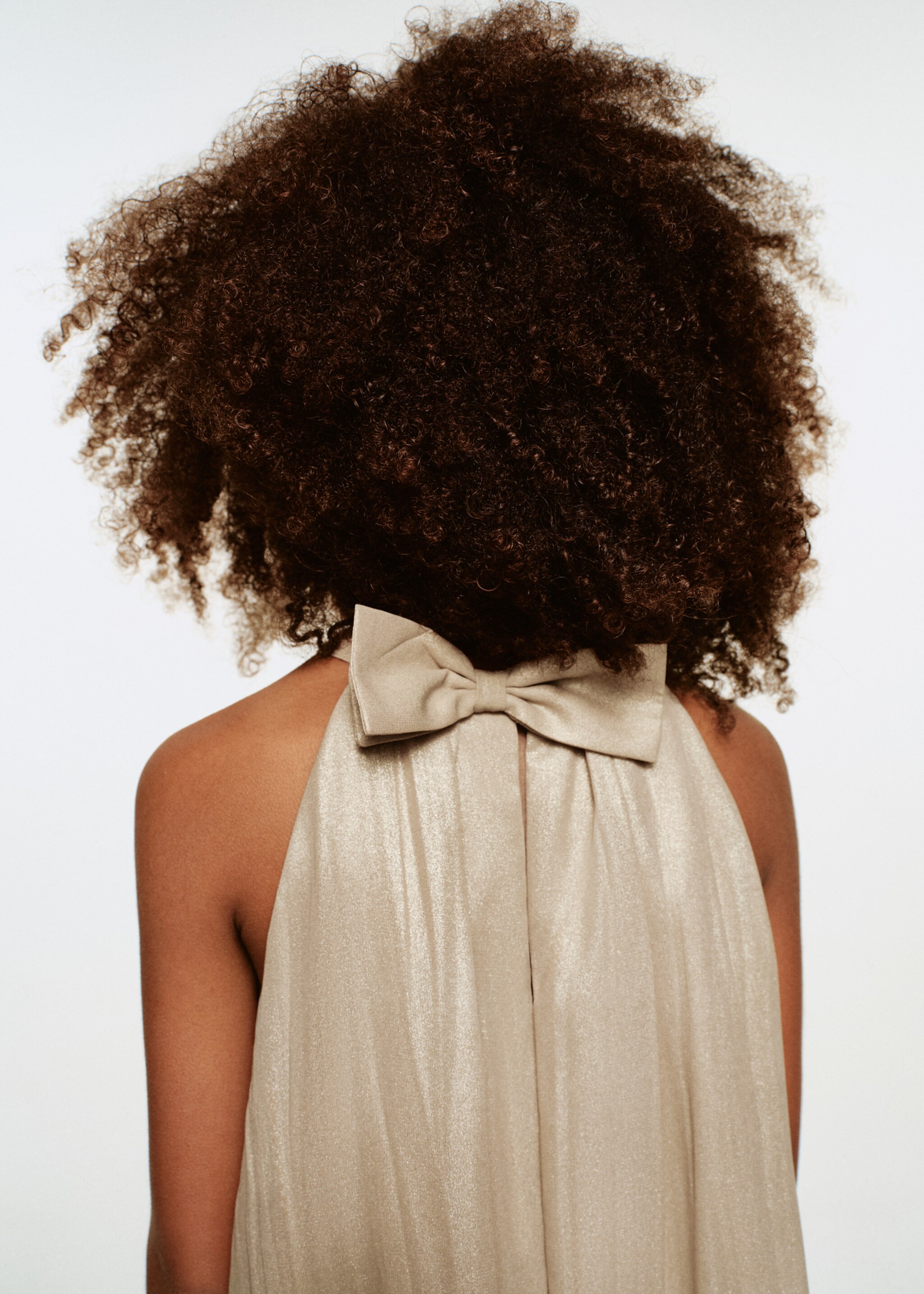 Bow metallic dress - Medium plane, Gold. Ref: 17089099-00.