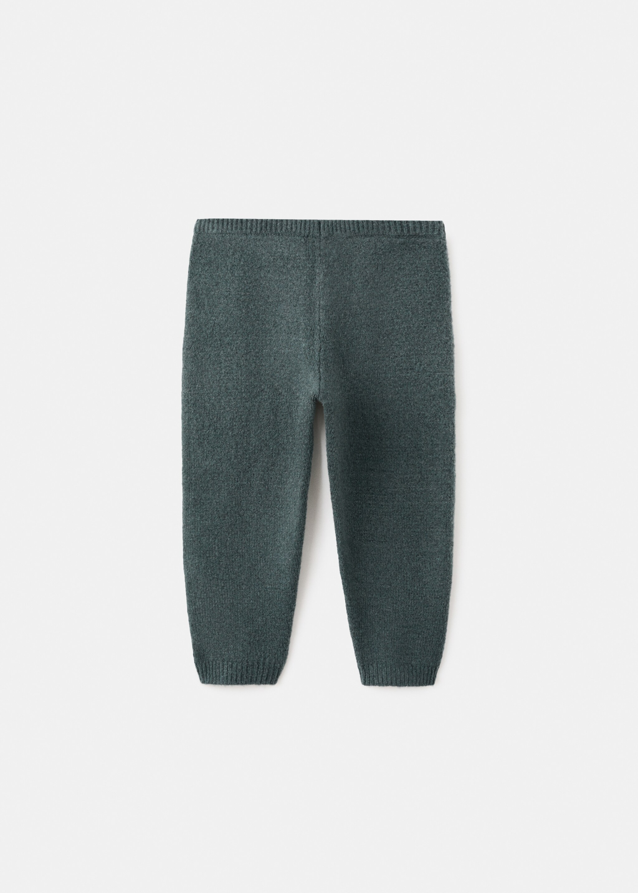 Knitted trousers with bow - Reverse of the article, Forest Green. Ref: 17089101-00.