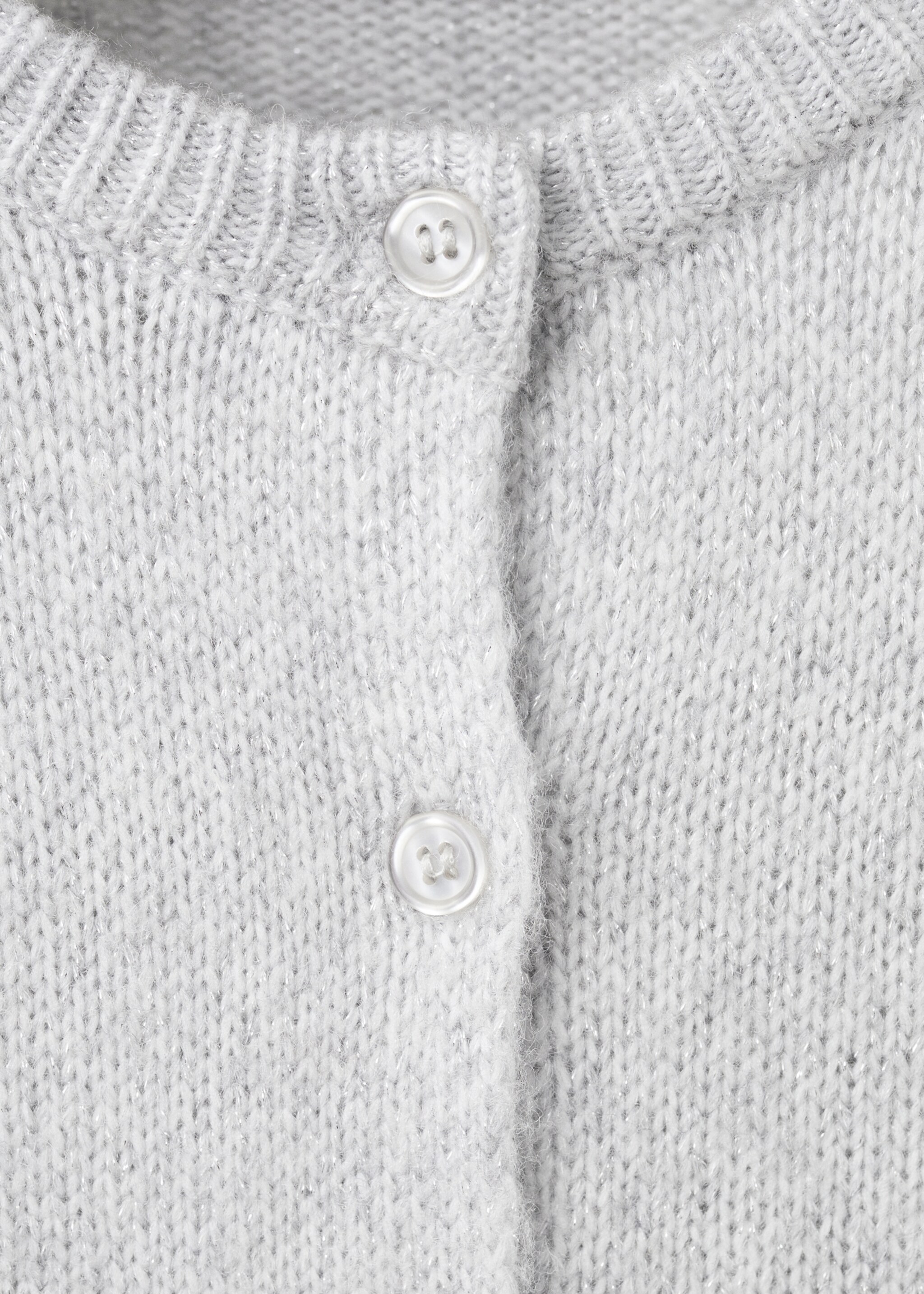 Cardigan shine - Details of the article 8, Light Heather Grey. Ref: 17089102-00.