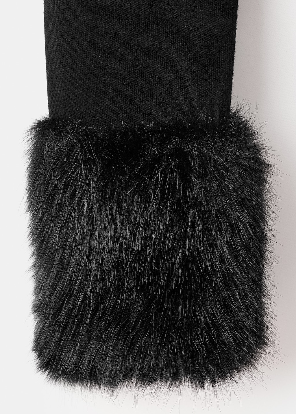 Cardigan with faux-fur cuffs