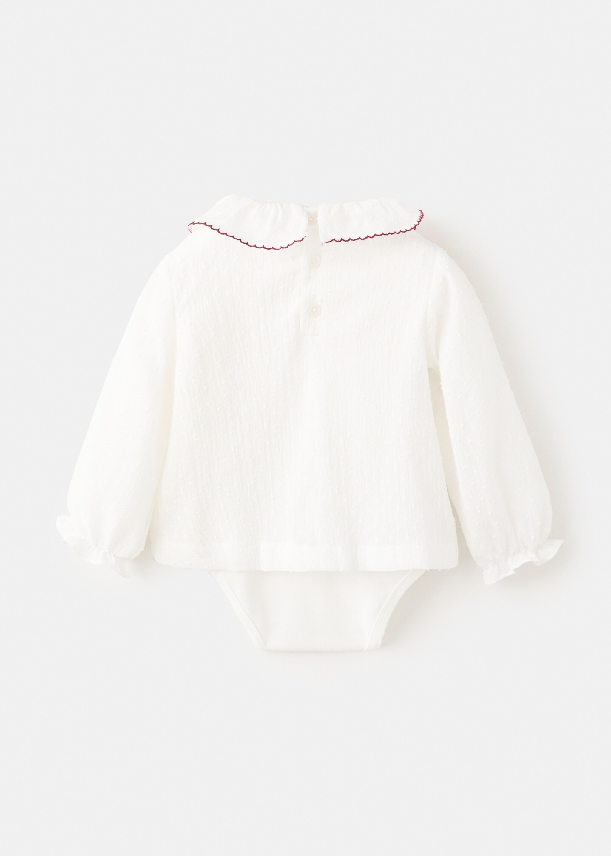Body blouse coton - Verso de l’article, Blanc cassé. Ref: 17089106-00.