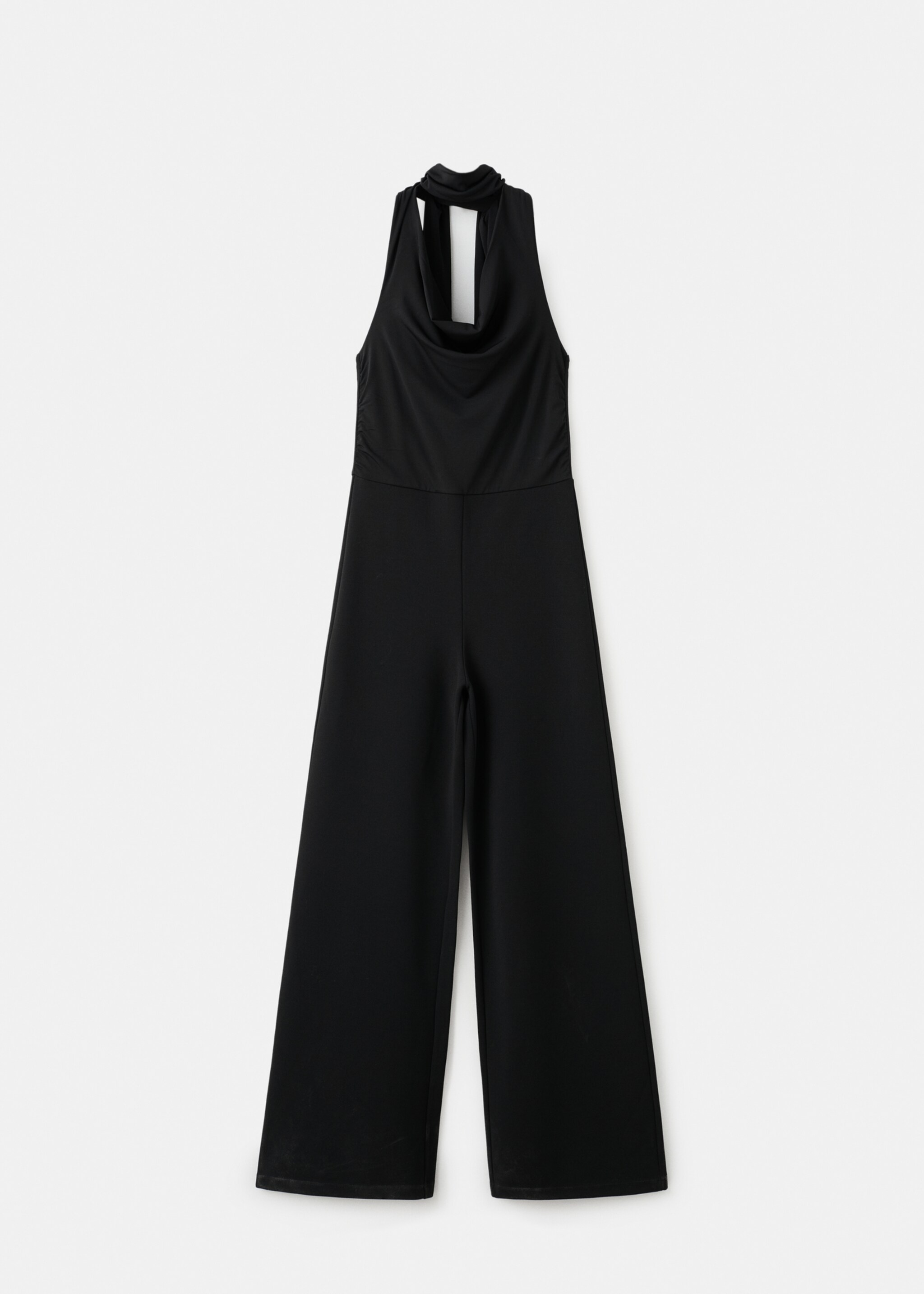Halter-neck jumpsuit with scarf - Article without model, Black. Ref: 17089108-00.