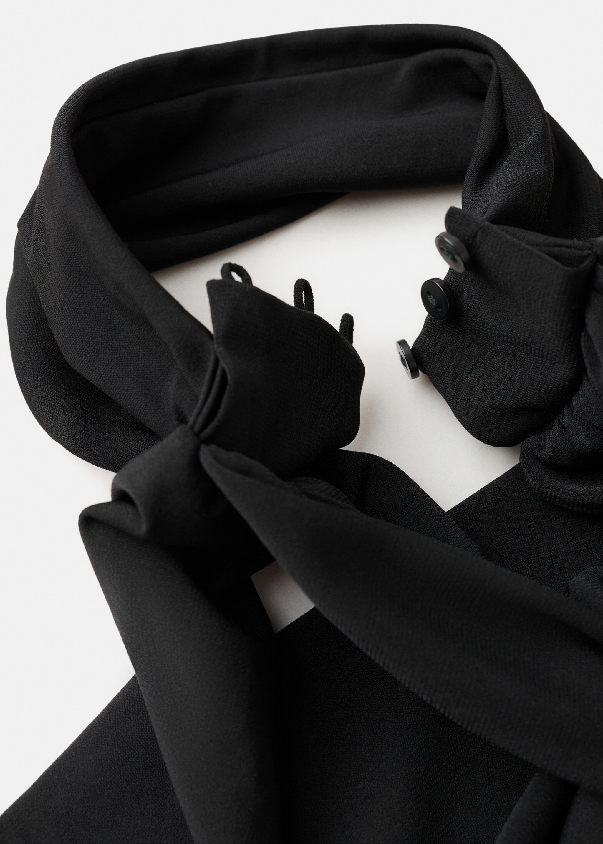 Halter-neck jumpsuit with scarf - Details of the article 0, Black. Ref: 17089108-00.