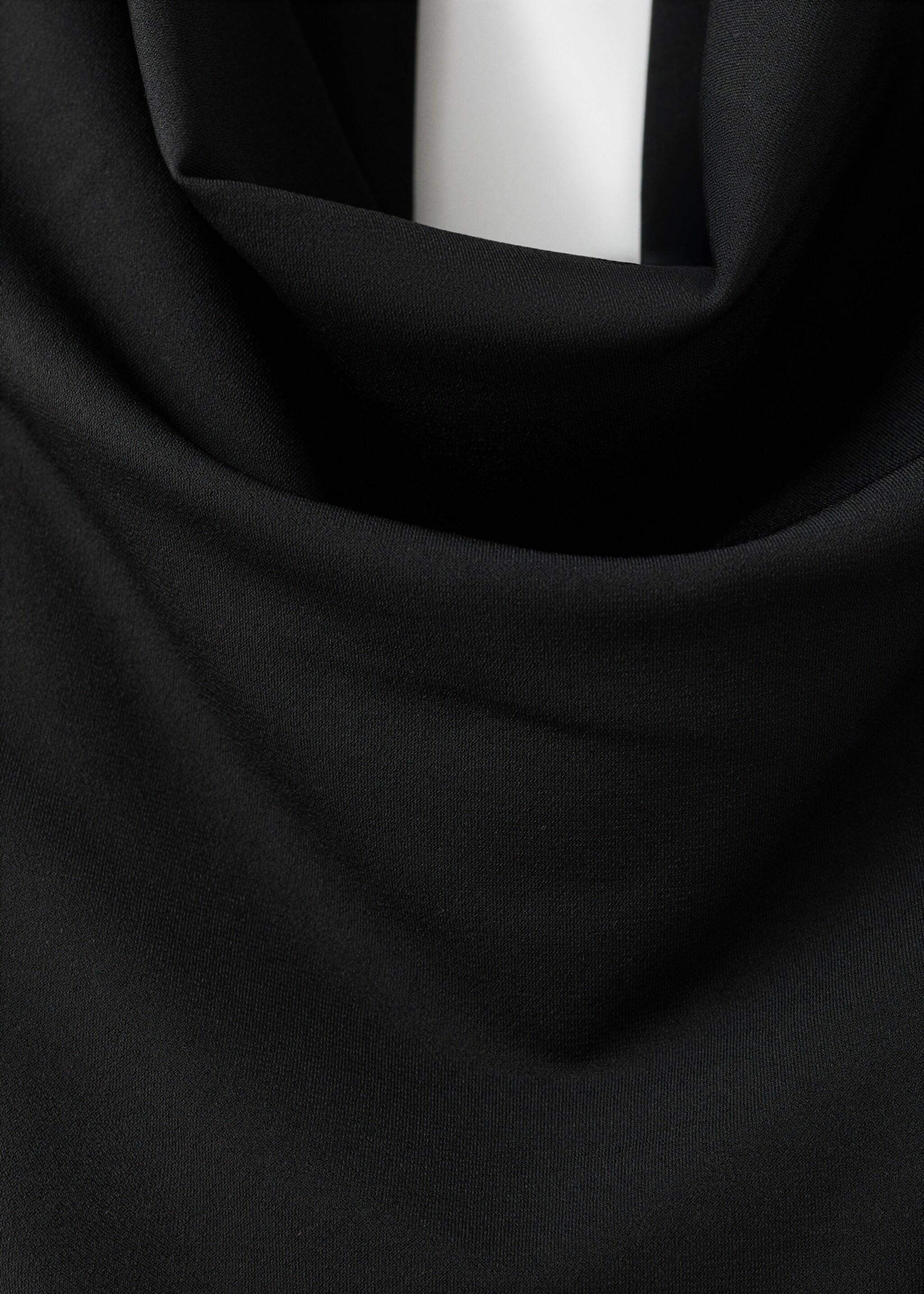 Halter-neck jumpsuit with scarf - Details of the article 8, Black. Ref: 17089108-00.