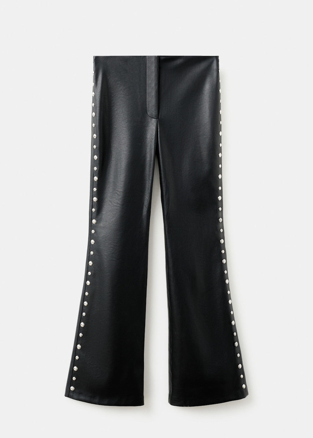 Studded faux-leather trousers