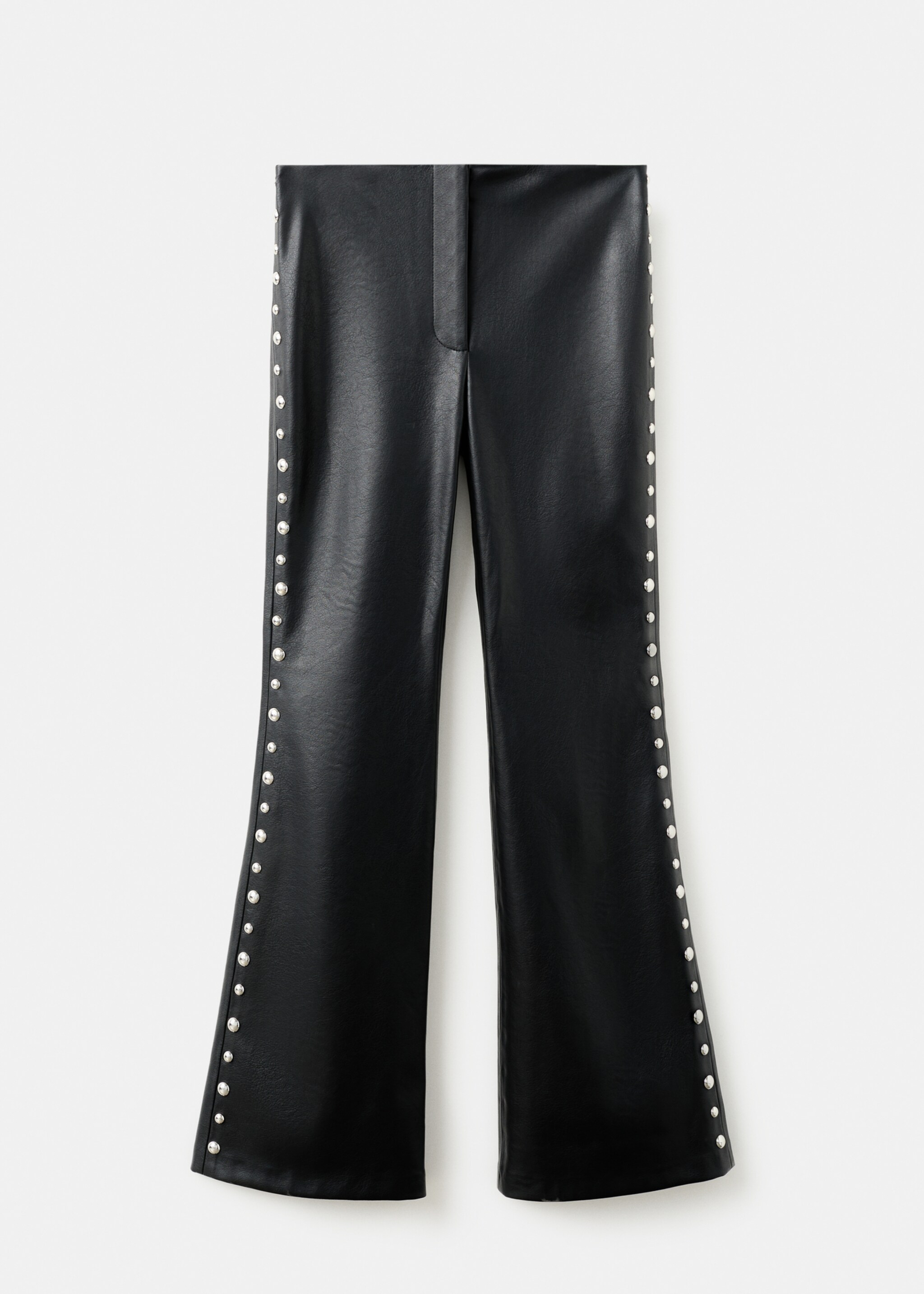 Broek met lederlook en studs - Artikel zonder model, Zwart. Ref: 17089109-00.