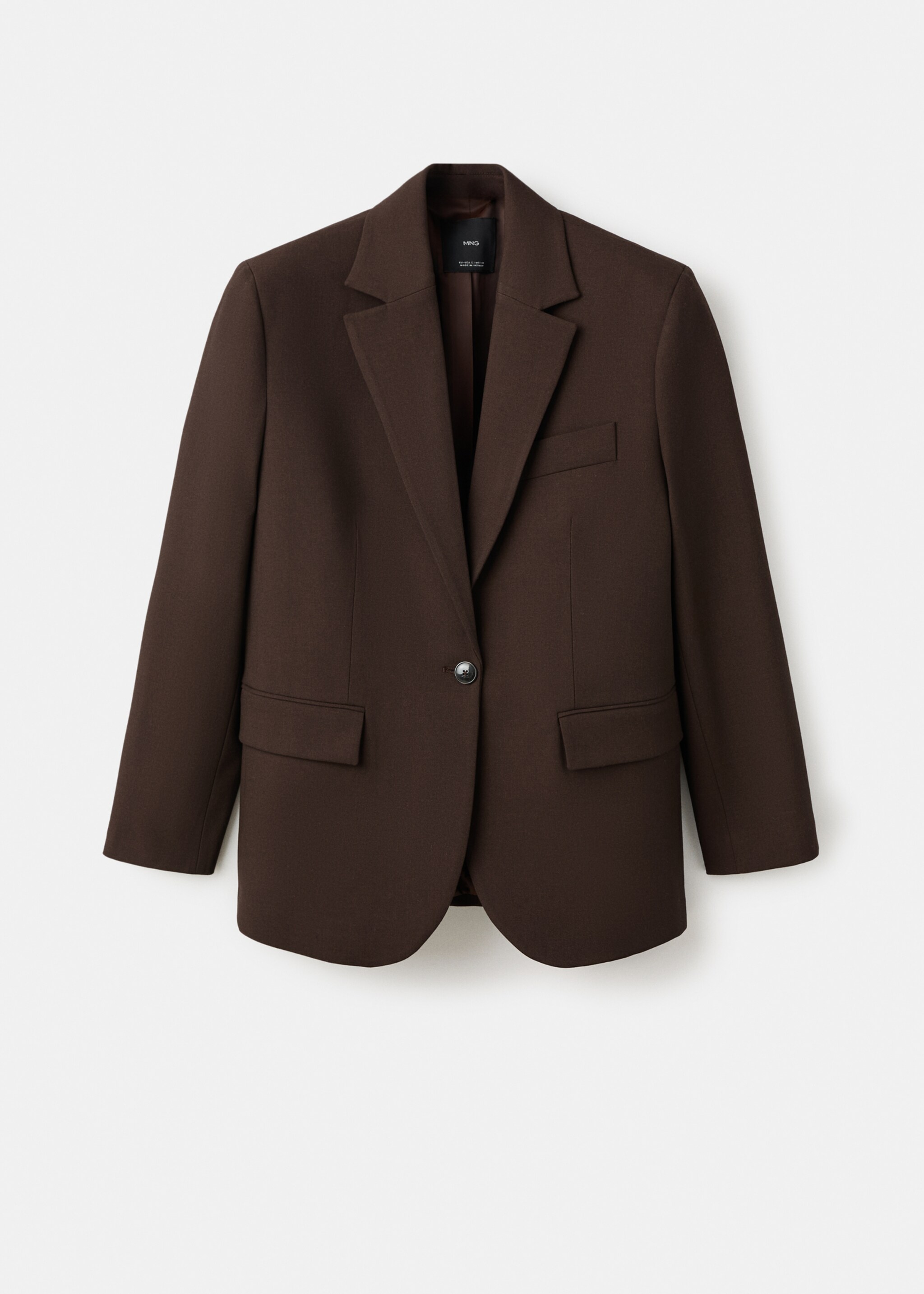 Straight-fit suit jacket - Article without model, Chocolate. Ref: 17089111-00.