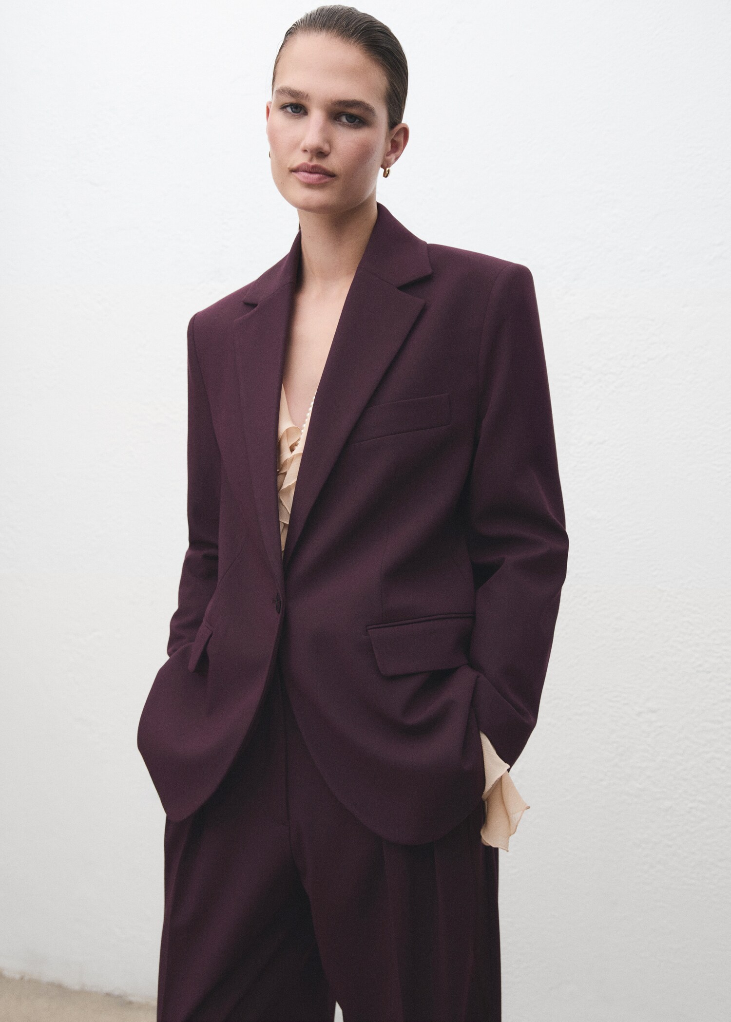 Straight-fit suit jacket - Medium plane