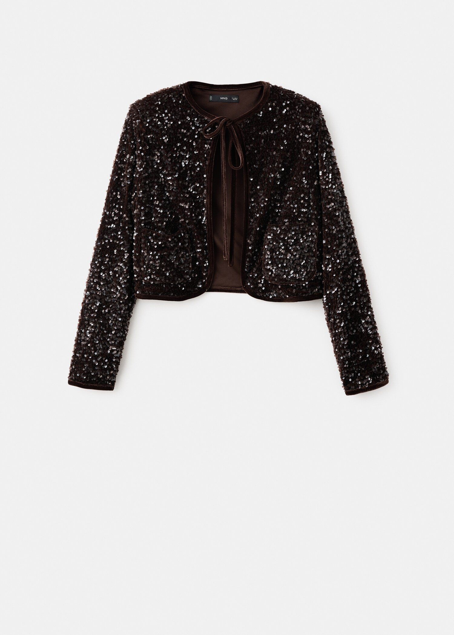 Velvet sequin jacket with bow - منتج دون نموذج
