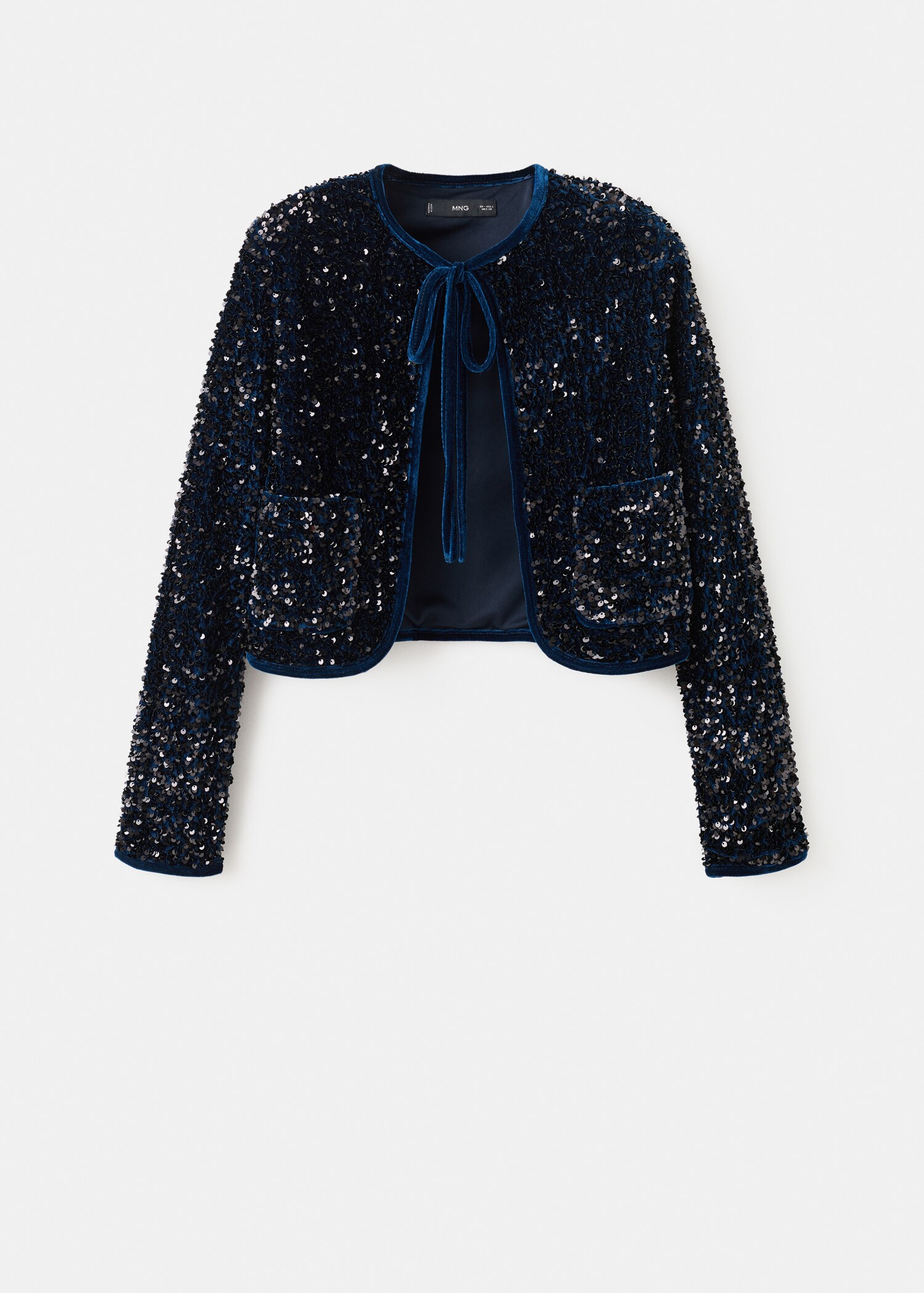 Velvet sequin jacket with bow - منتج دون نموذج